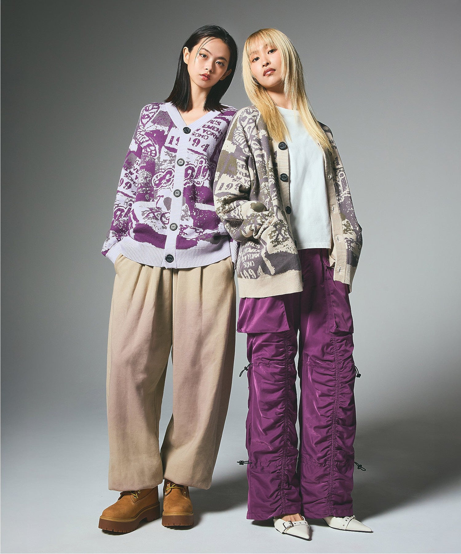 COLLAGE GRAPHIC JACQUARD KNIT CARDIGAN