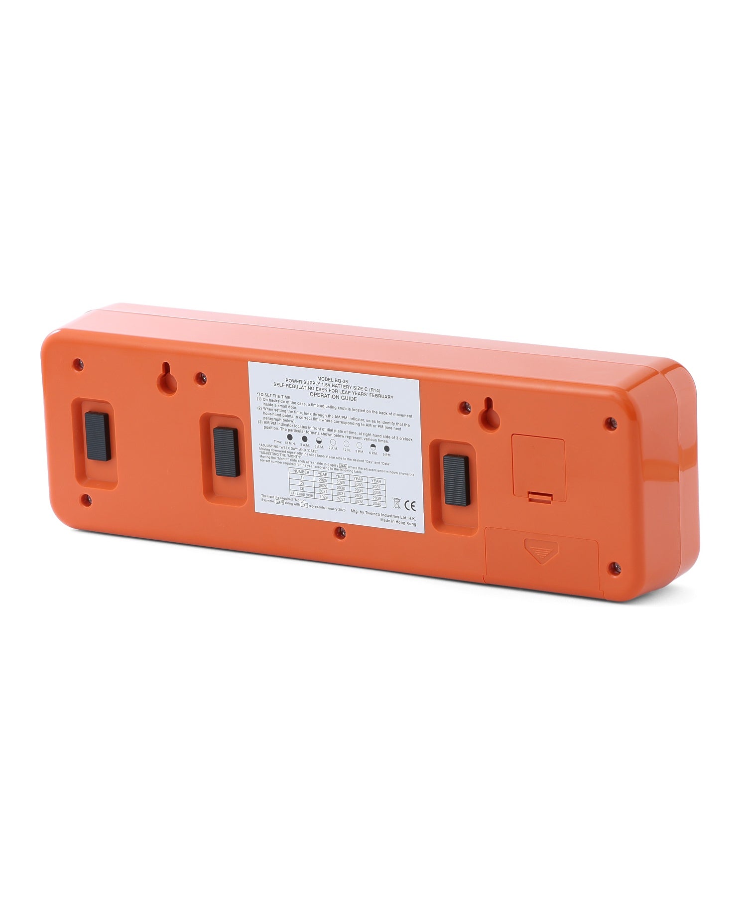 Twemco Calendar Clock BQ-38 Orange