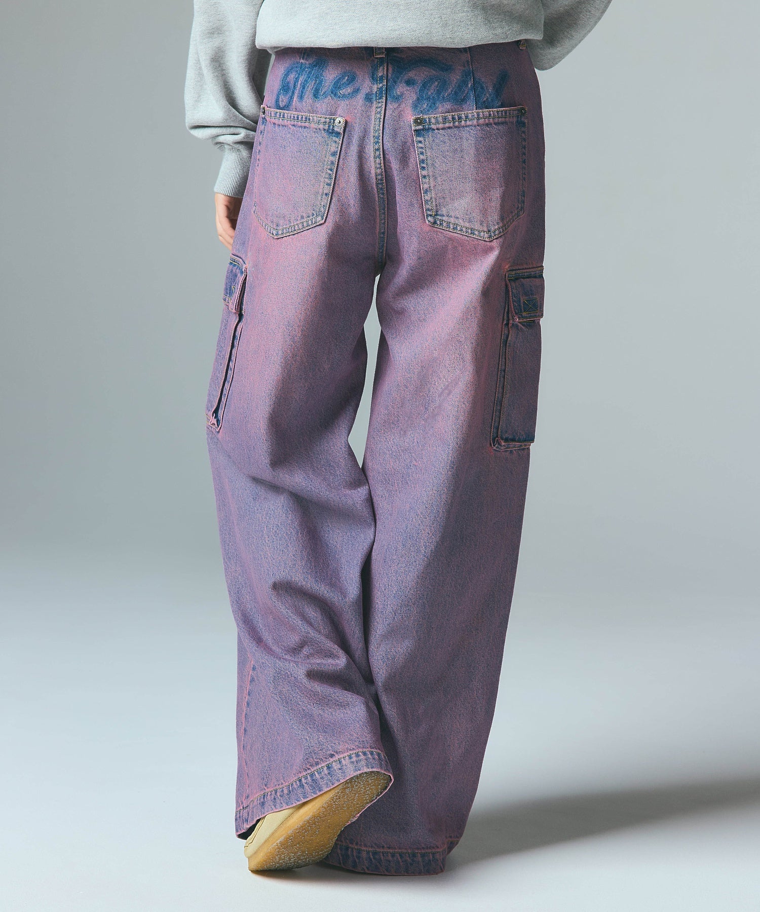 CURSIVE LOGO DENIM CARGO PANTS