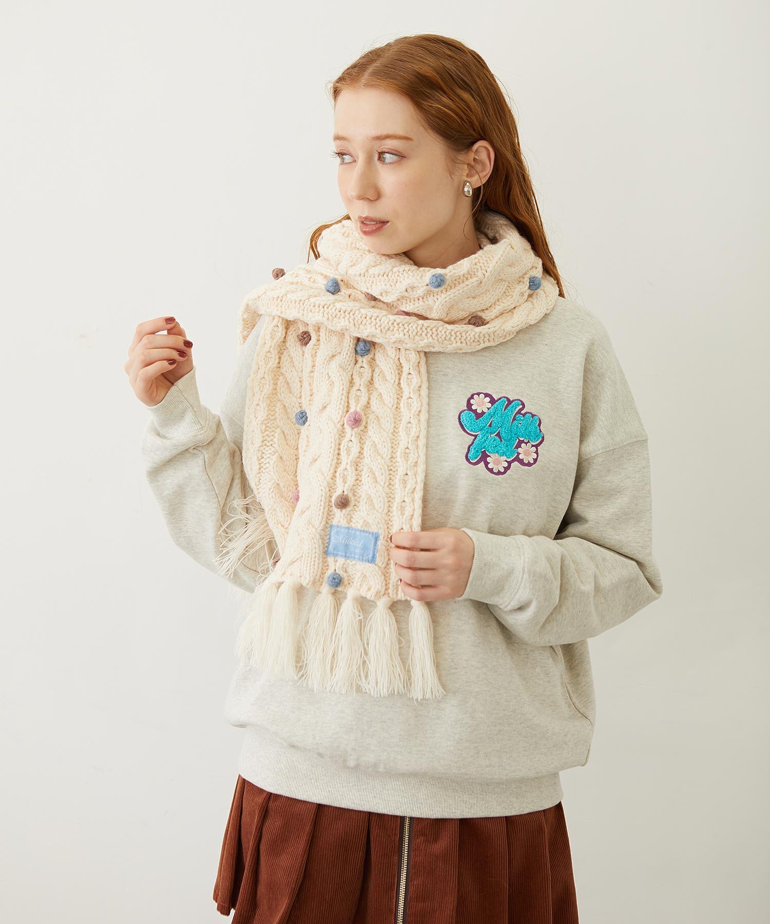 CABLE KNIT STOLE