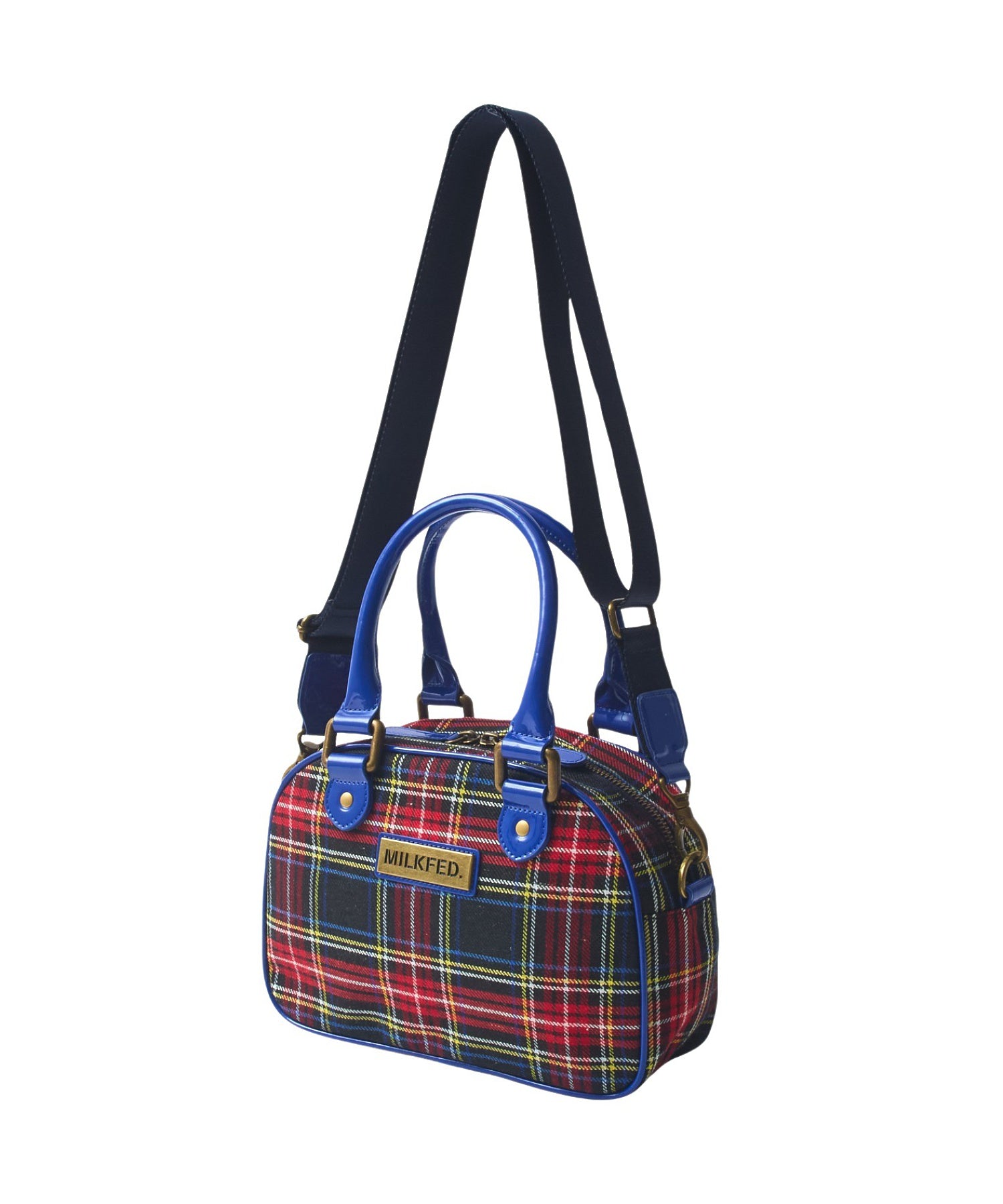 PLAID PATTERN BOSTON BAG