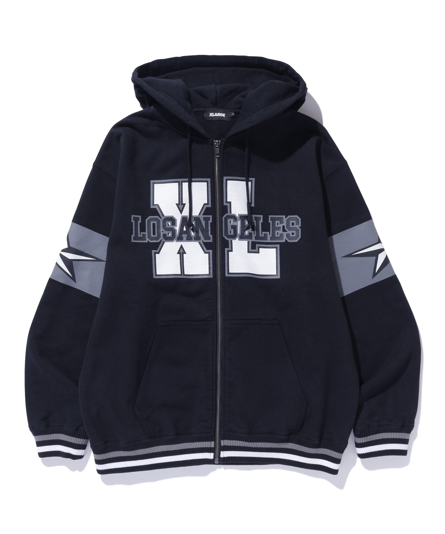 VARSITY ZIP HOODED SWEATSHIRT