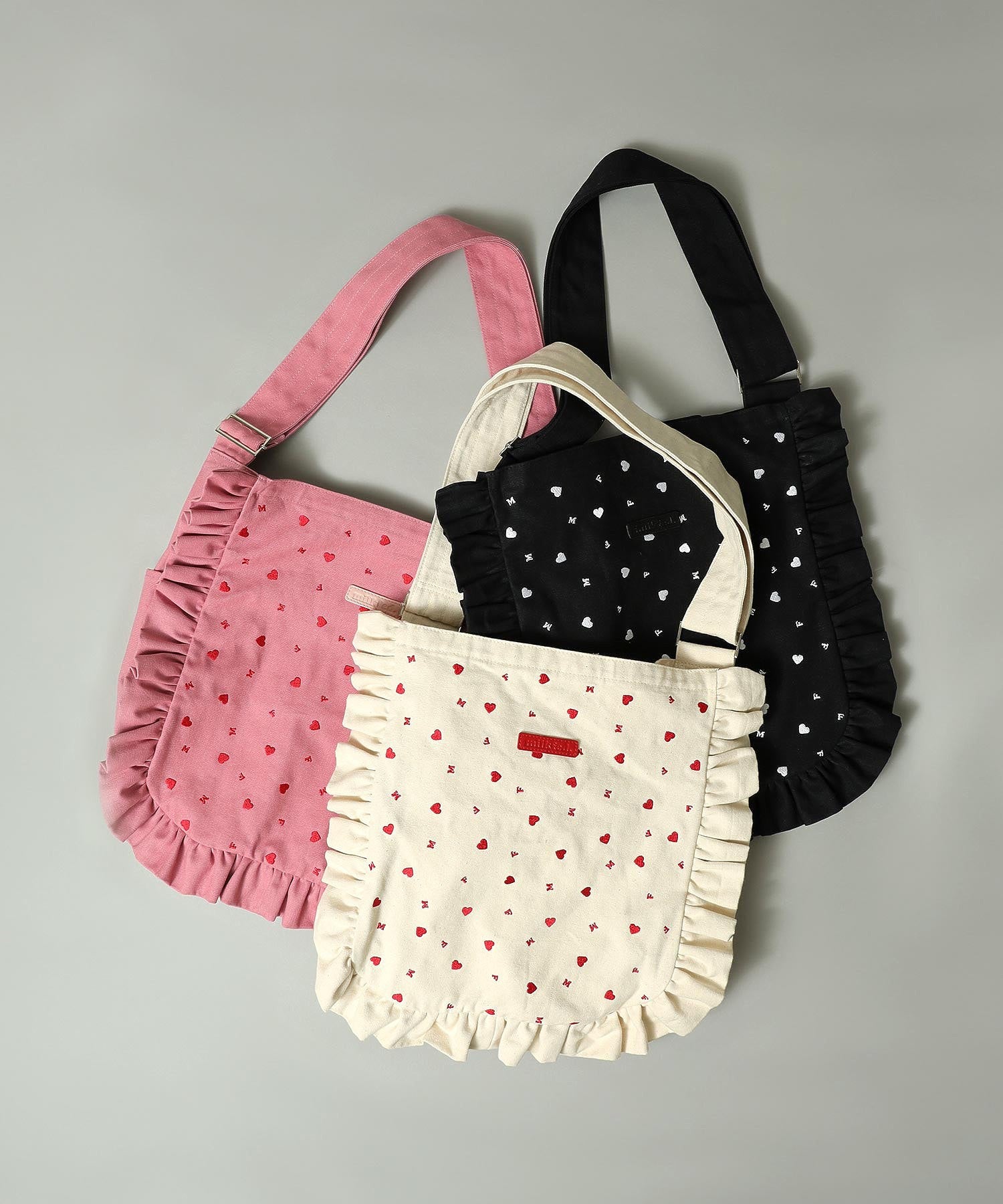 HEART EMBROIDERY CANVAS BAG MILKFED.