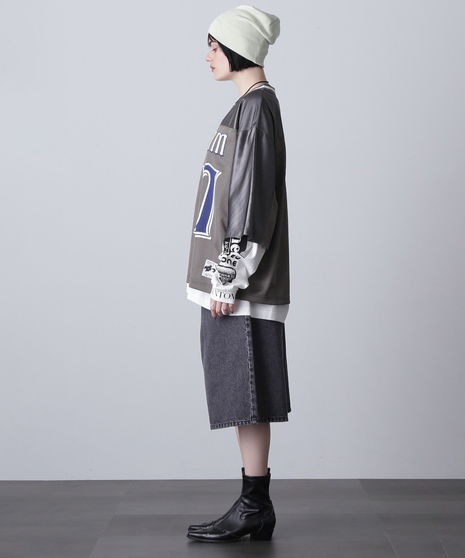 OKIRAKU×ROSE BUD/メッシュフットボールT