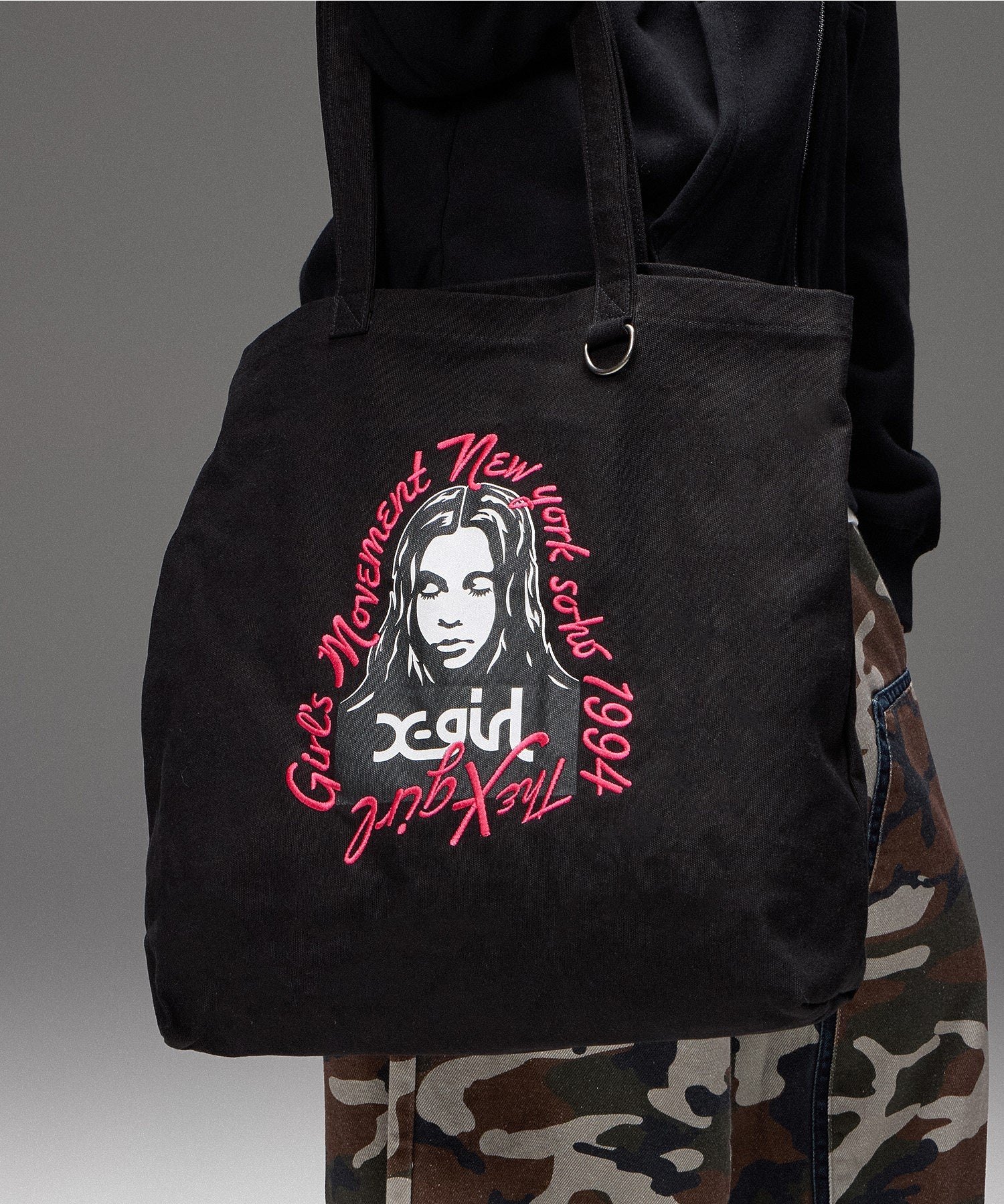 HAND DRAWN LOGO AND FACE TOTE BAG