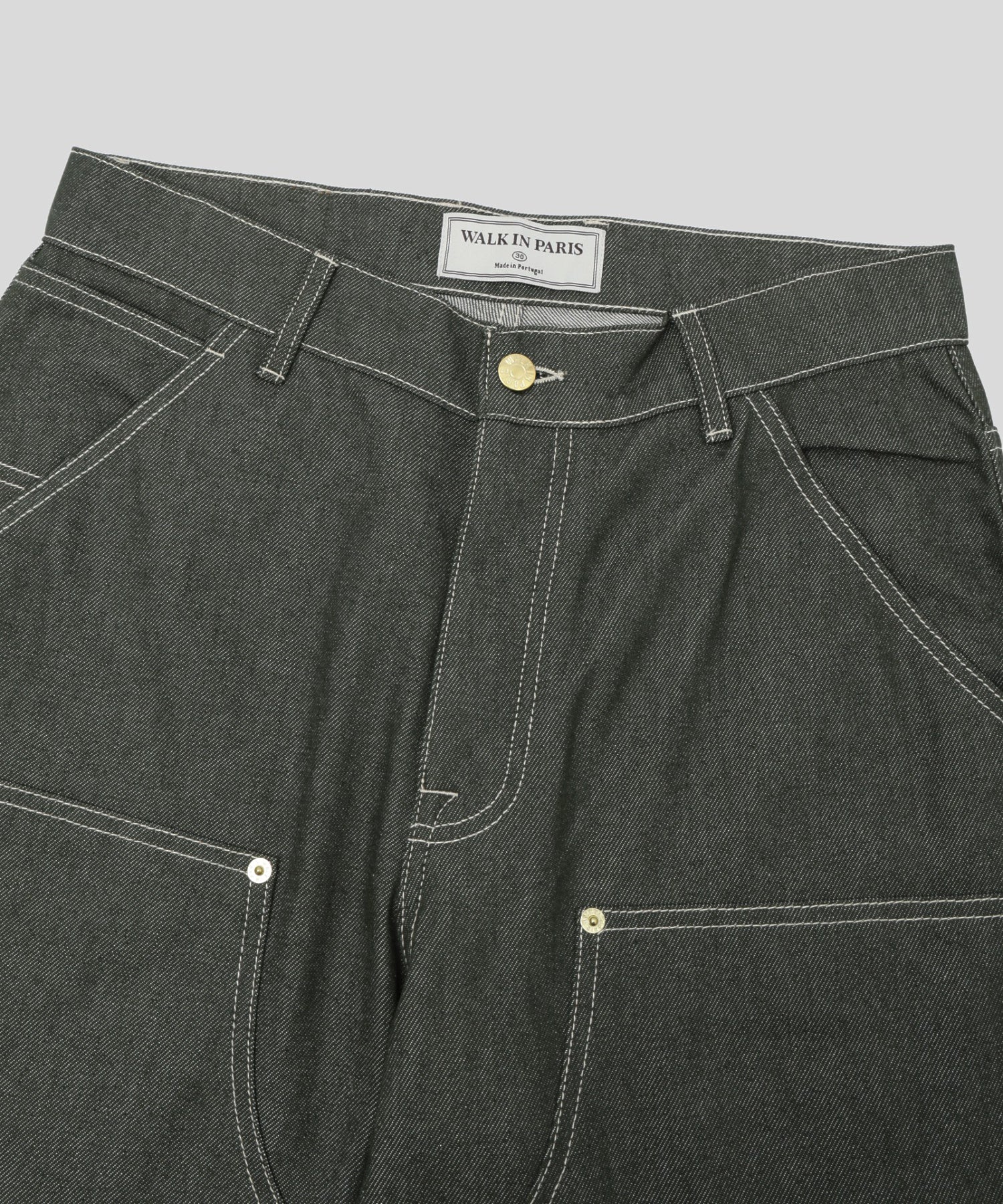 WALK IN PARIS/ウォーキンパリス/Green denim Double Knee Pants