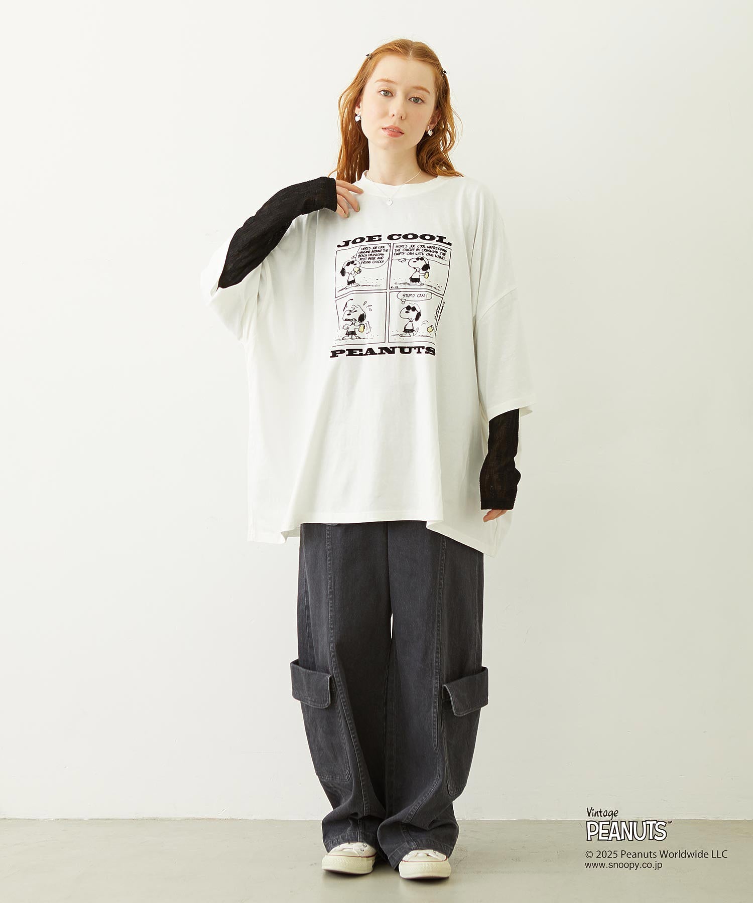 MILKFED. × PEANUTS JOE COOL COMIC BIG S/S TEE