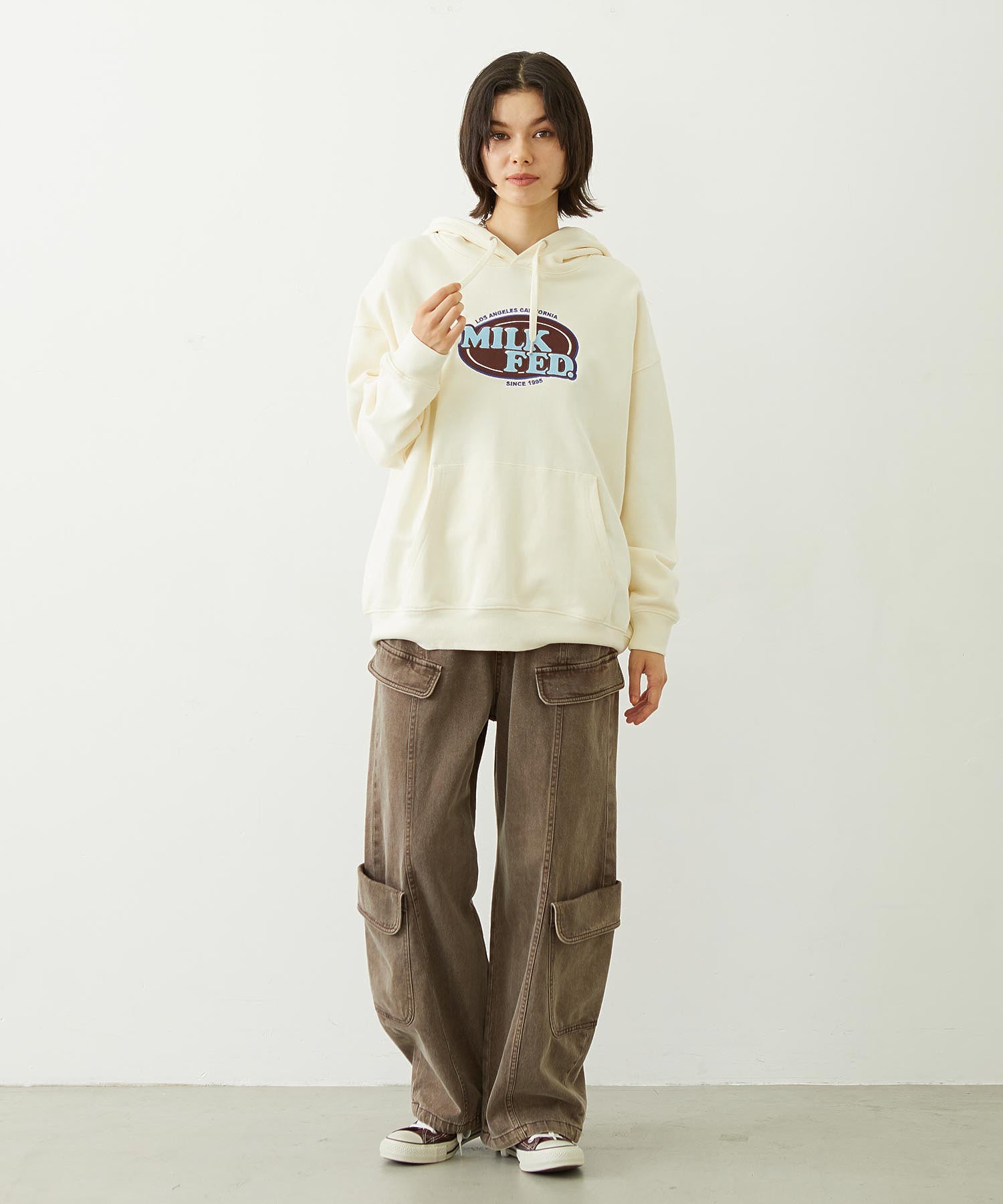 OVAL LOGO WIDE HOODIE SWEAT