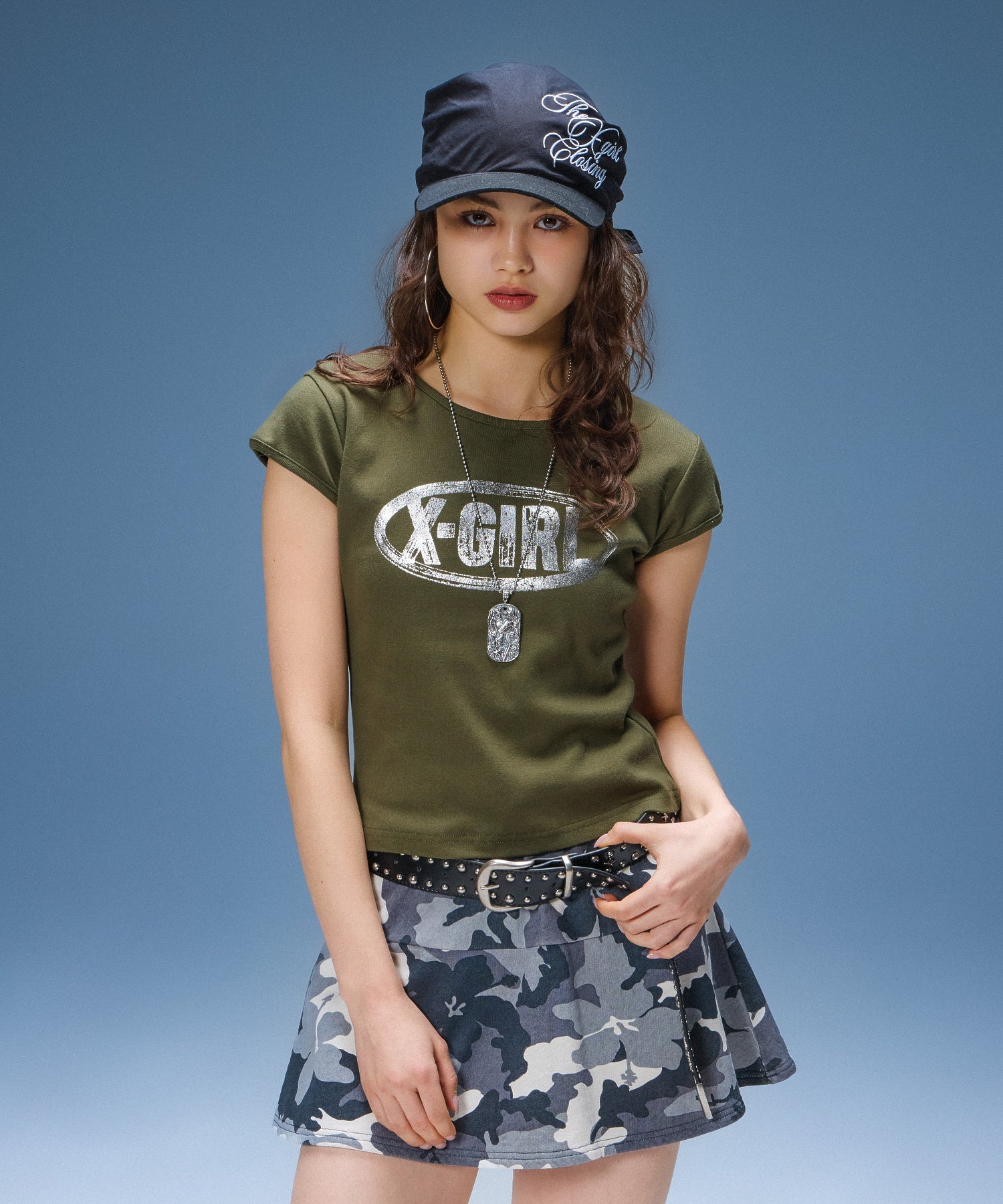 OVAL LOGO CRACKED FOIL PRINT S/S BABY TEE