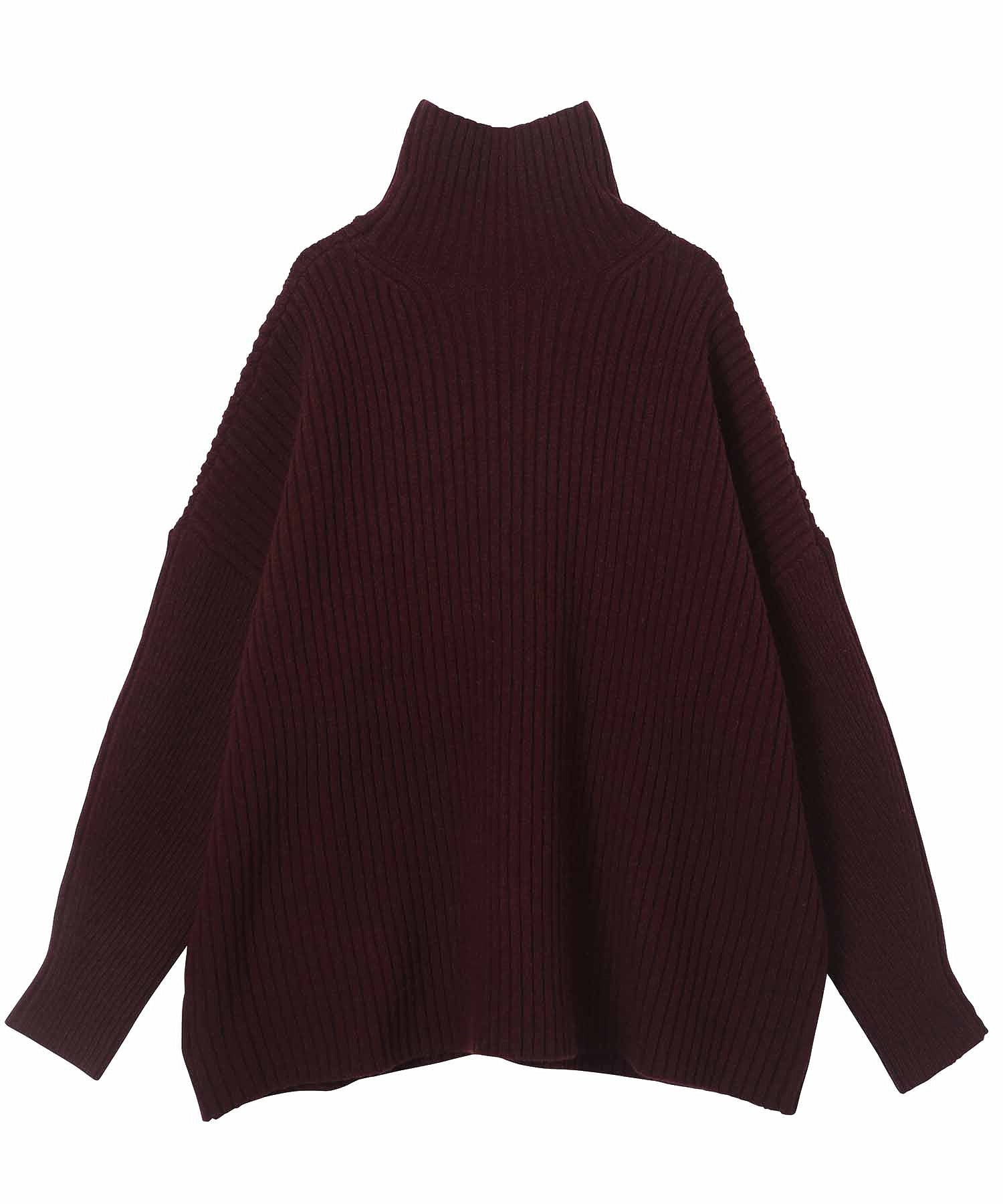 CLANE/クラネ/ DOUBLE FACE CENTER SLIT RIB KNIT TOPS 13106-2332