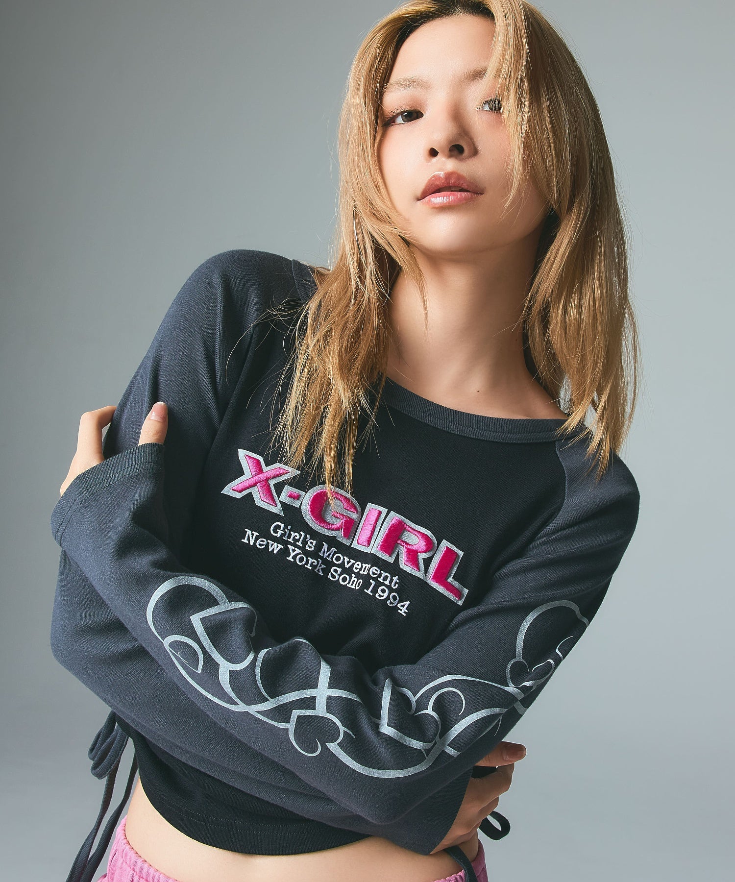 ORNAMENT HEART SLEEVE RAGLAN L/S BABY TEE