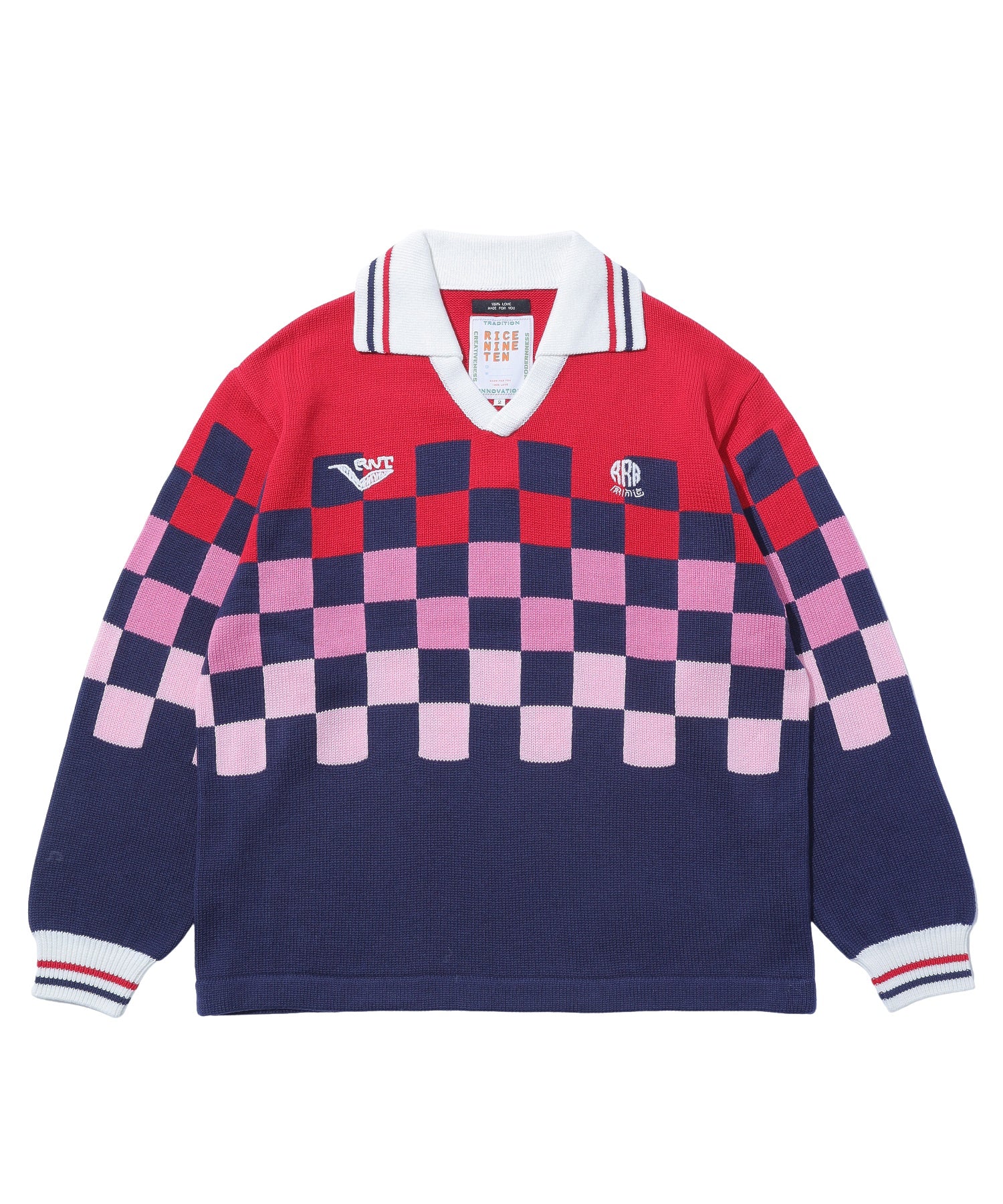 RICE NINE TEN/ライス ナイン テン/KNITTING CHECKRD SOCCER JERSEY/KN-CH-SOC