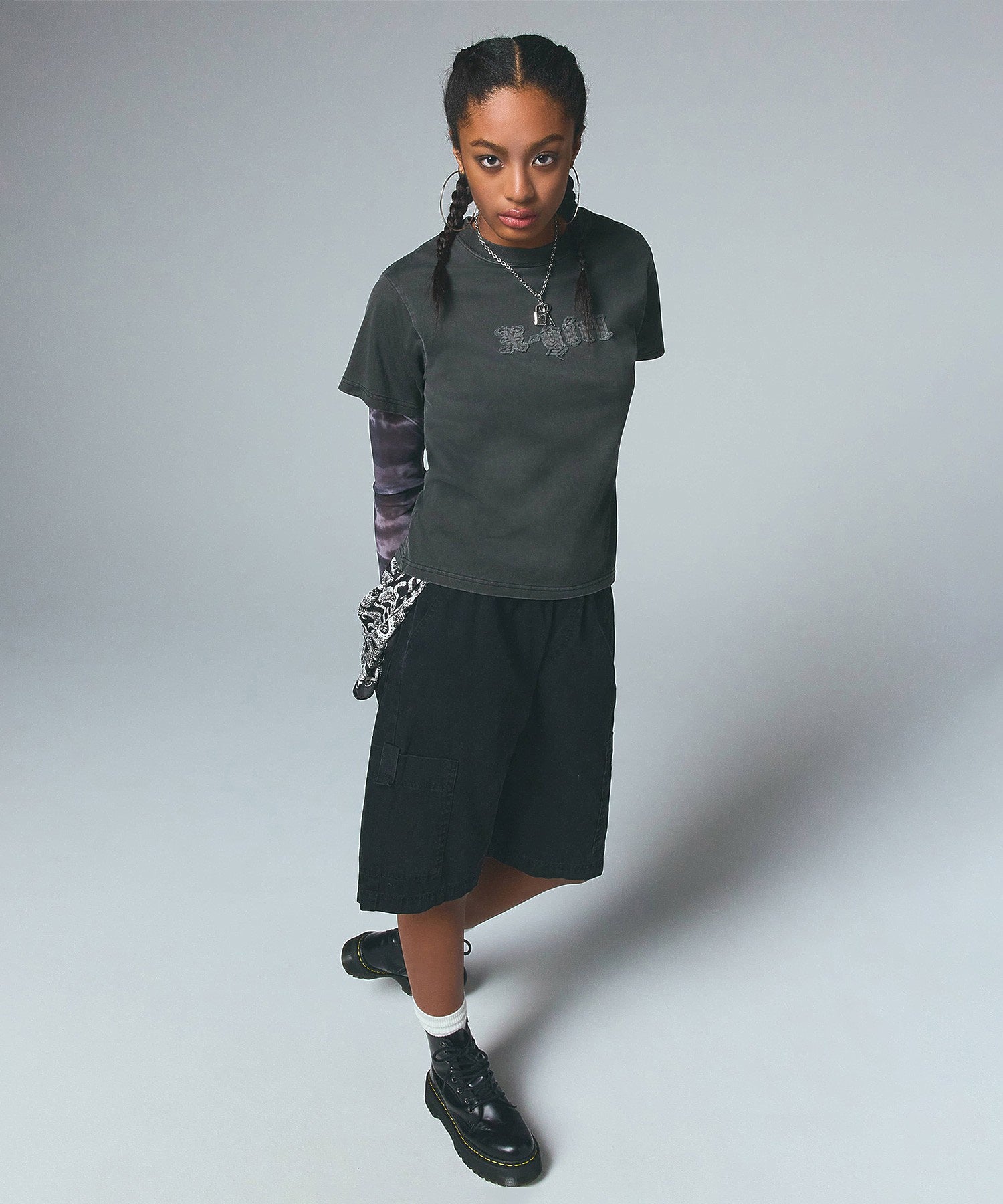 大人気 X-girl FADED FACE EASY HALF PANTS ワンポイント◎ X-girl パンツ FADED FACE EASY HALF PANTS レディース