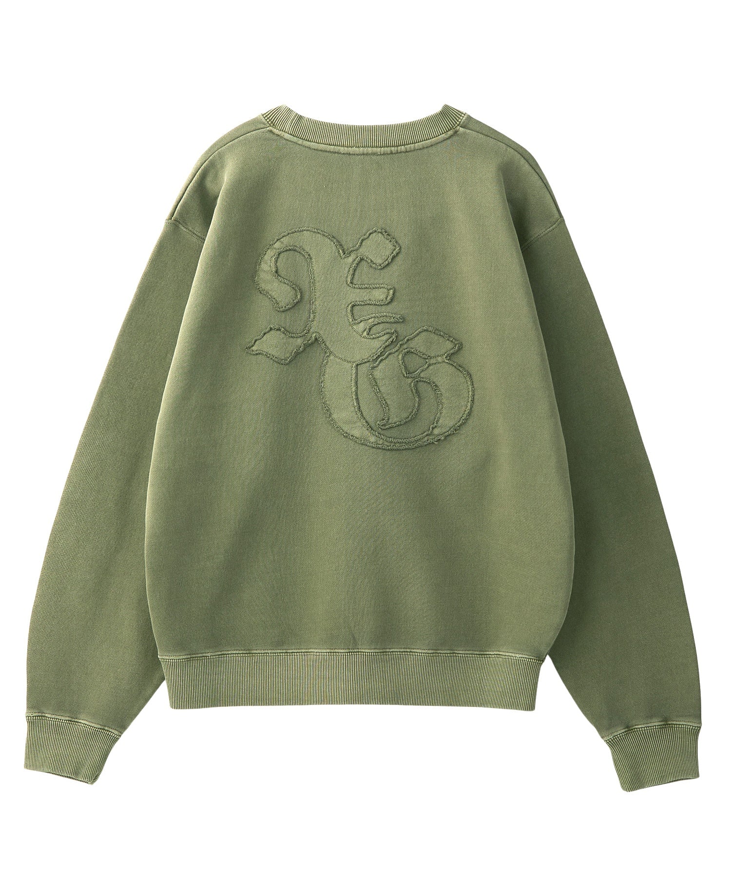 LOGO PATCH PIGMENT DYED CREWNECK SWEAT TOP