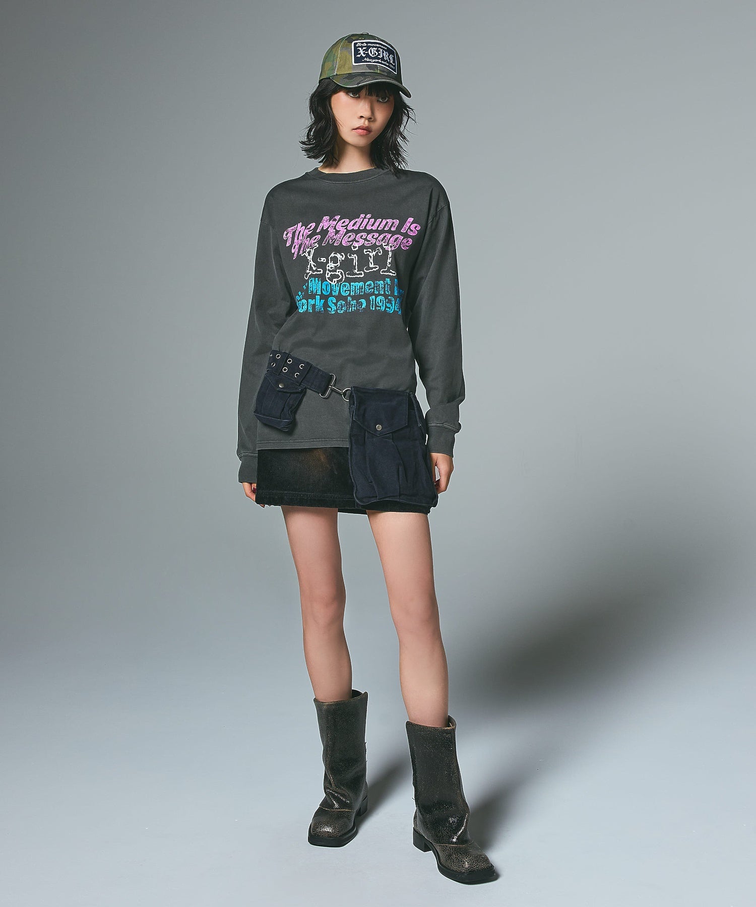 GRUNGE LOGO FADED L/S TEE