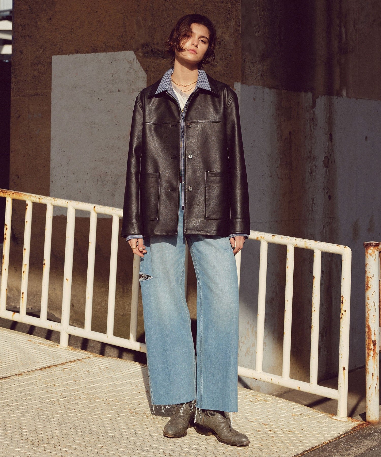 SLIT DENIM PANTS
