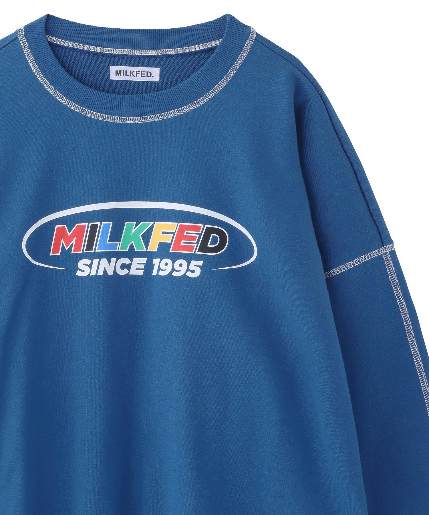 COLORFUL EMBROIDERY LOGO SWEAT TOP MILKFED.