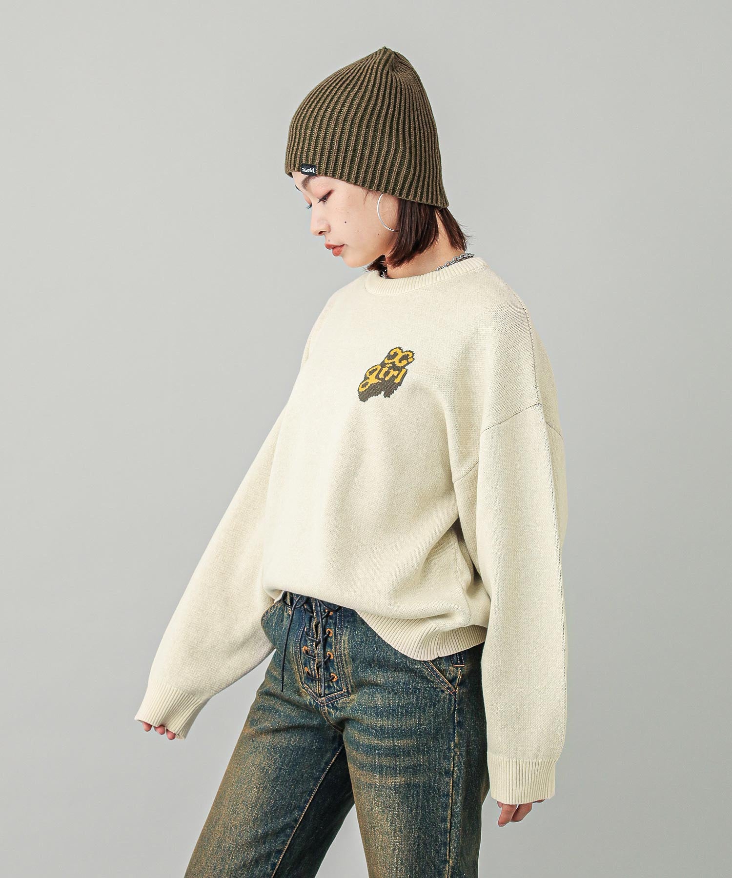 POP LOGO JACQUARD KNIT TOP