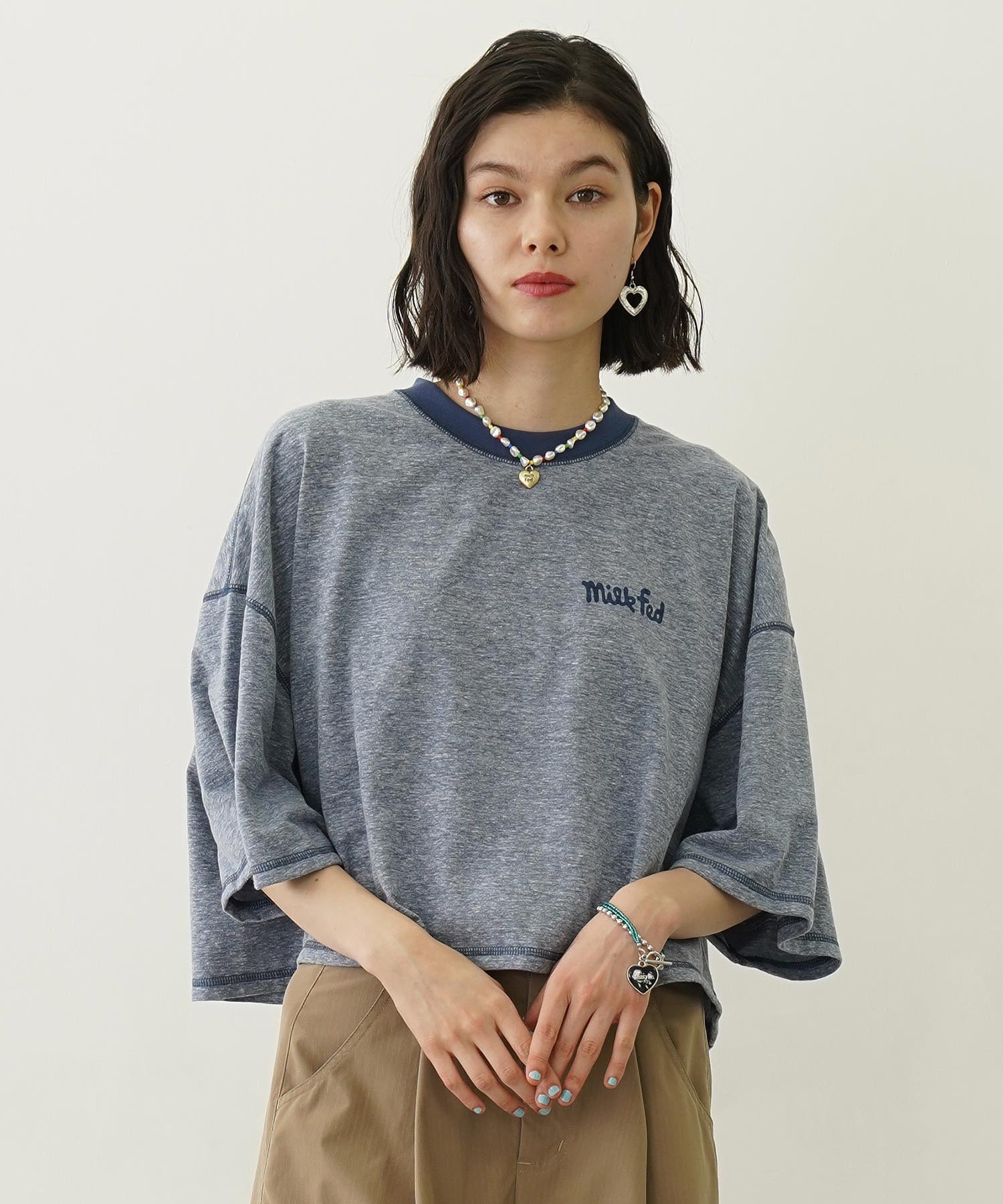 COLOR STITCH WIDE S/S TOP