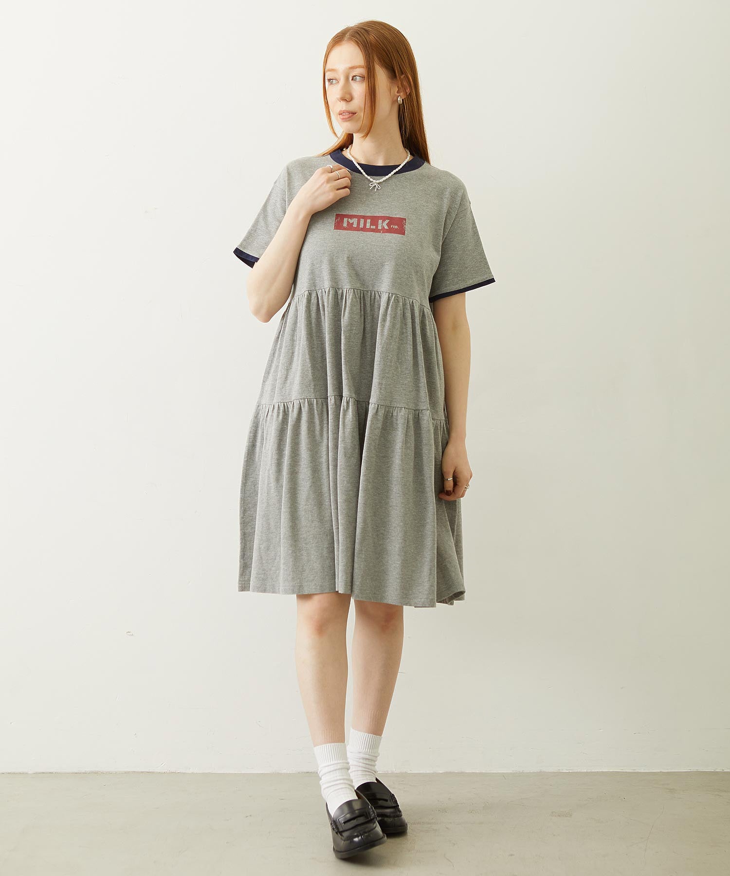 BAR LOGO TIERED DRESS