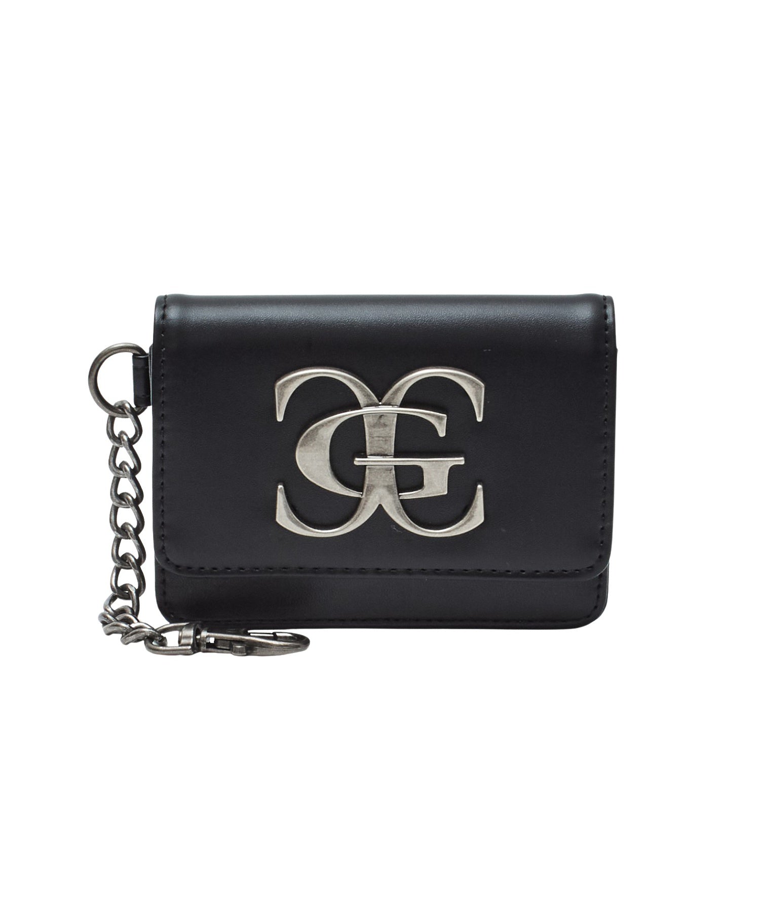 METAL XG EMBLEM FAUX LEATHER CARD CASE