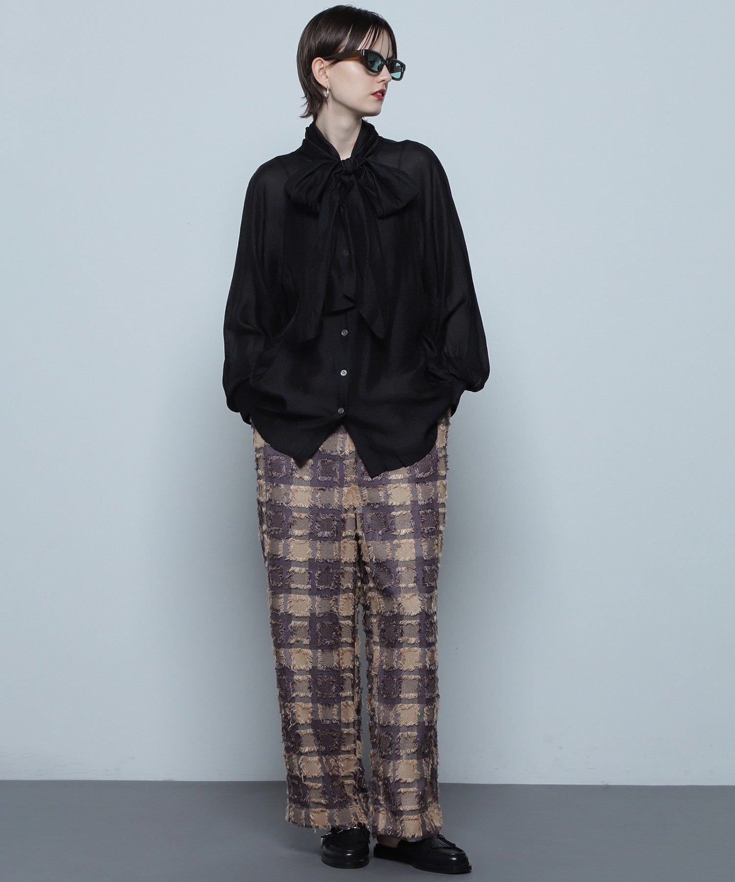 チェックイージーパンツ