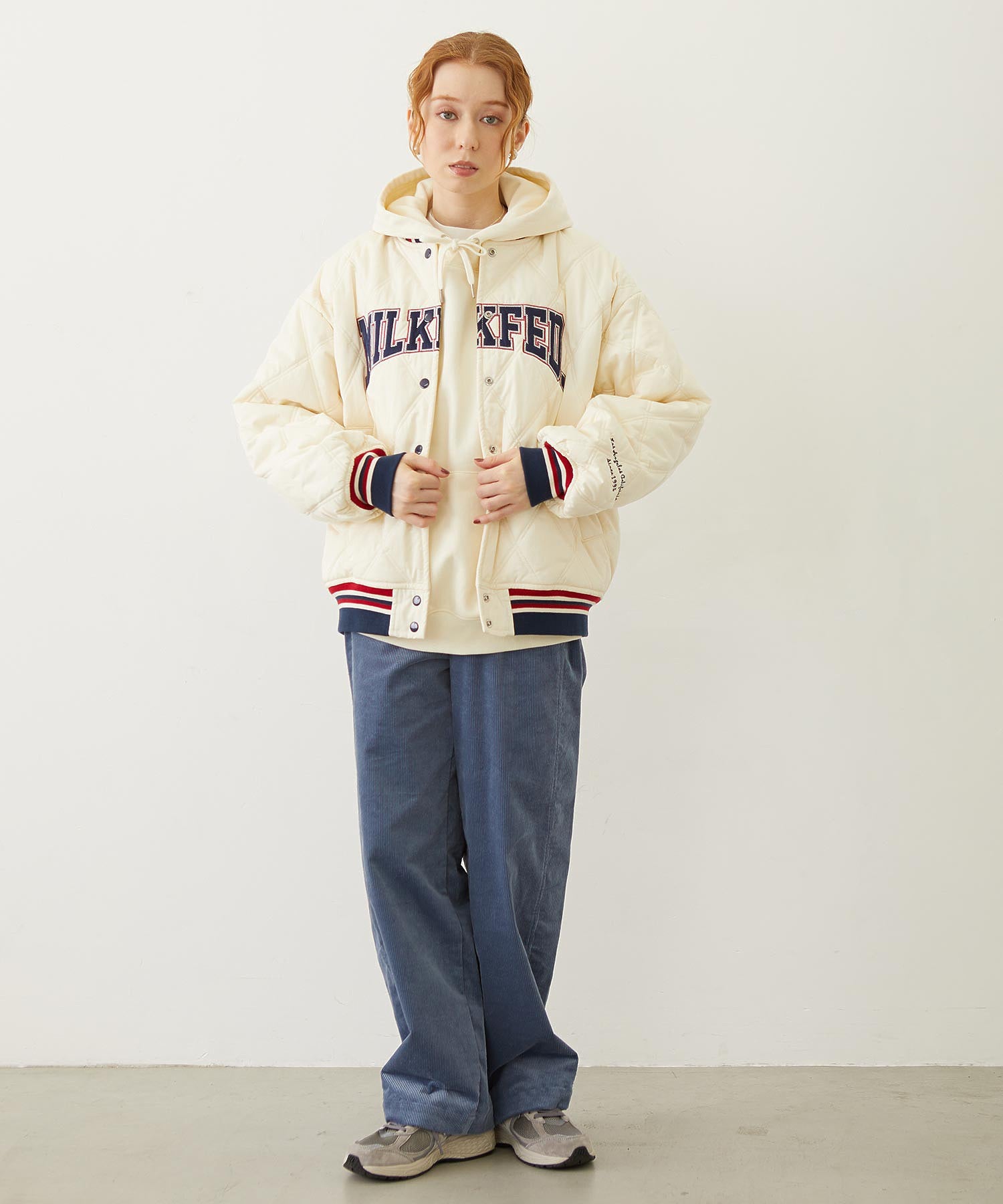 SATIN LOGO PATCH QUILTED JACKET