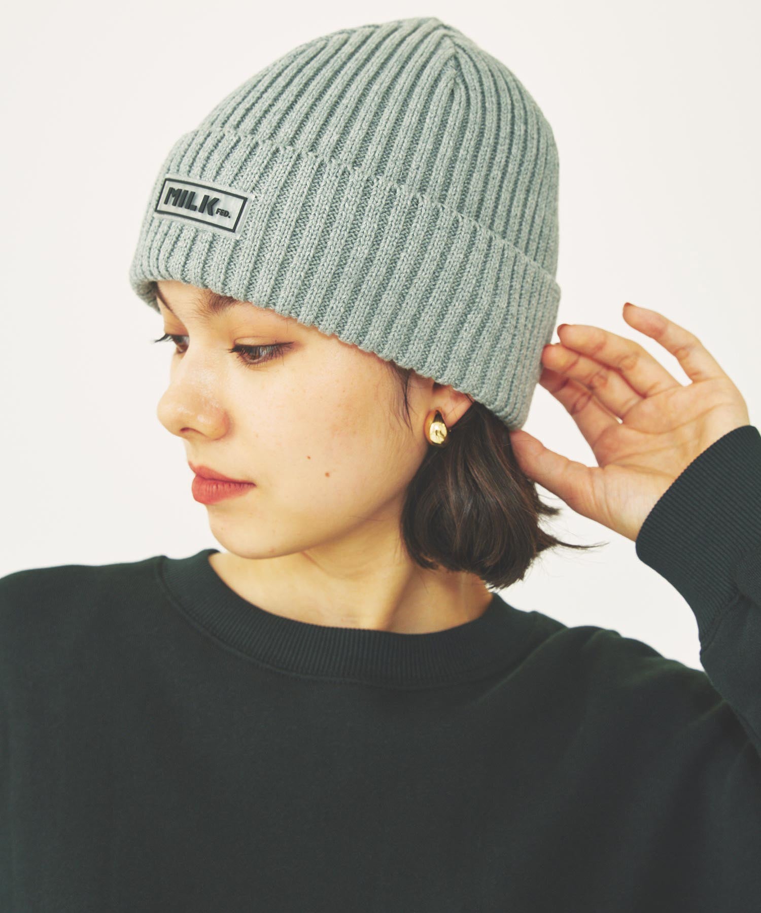 RUBBER PATCH KNIT CAP