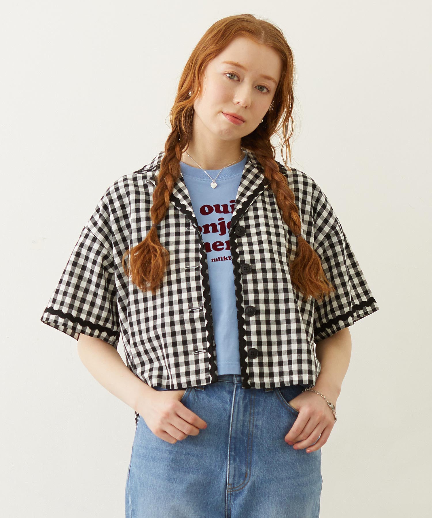 TRIMMED GINGHAM CHECK SHIRT