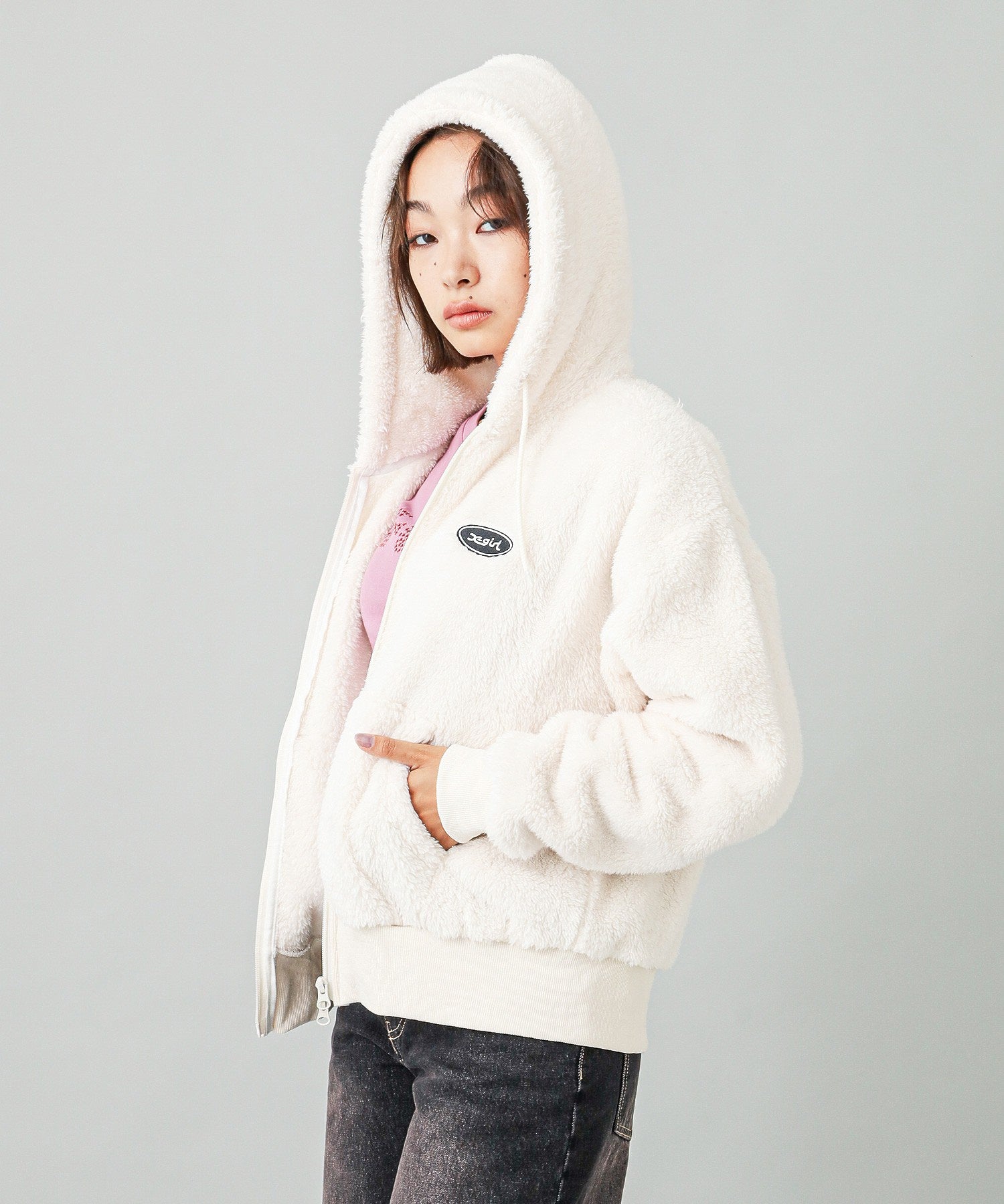 FLUFFY ZIP UP HOODIE