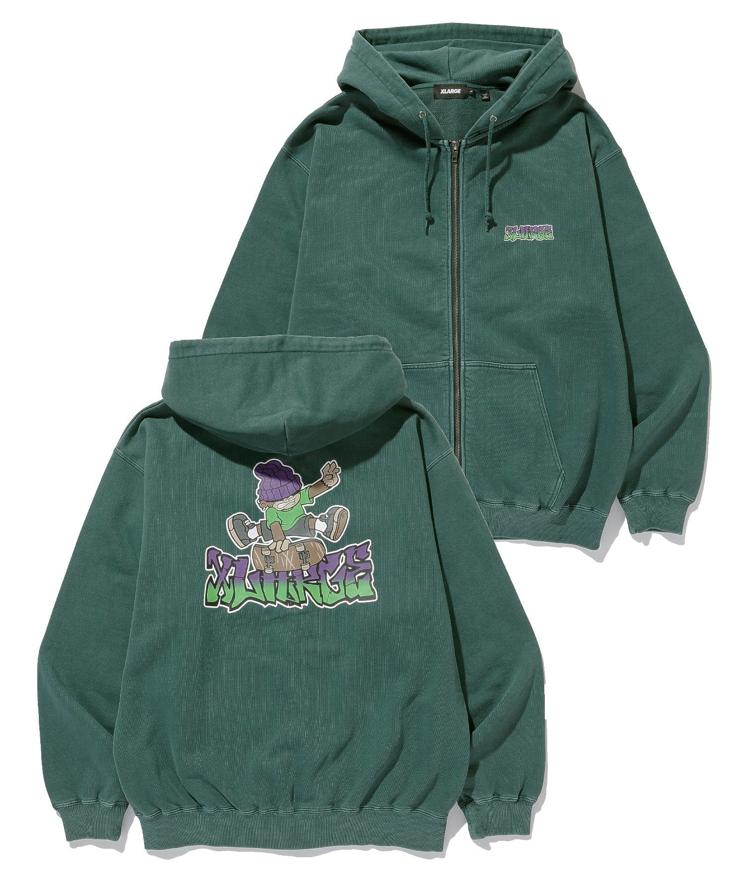 PIGMENTDYE INDY GRAB ZIP HOODED SWEAT SHIRT