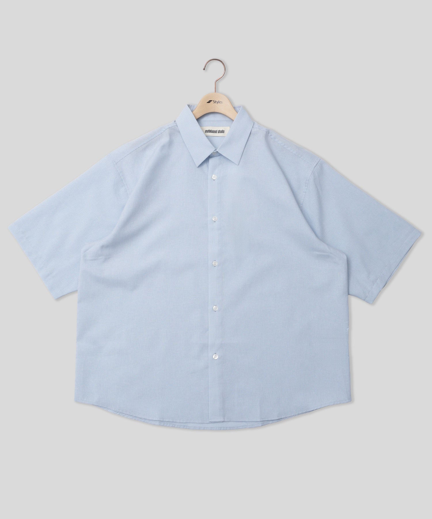 METALWOOD/メタルウッド スタジオ/MICRO GRID OVERSIZED BUTTON UP SHIRT 26SS-04-05