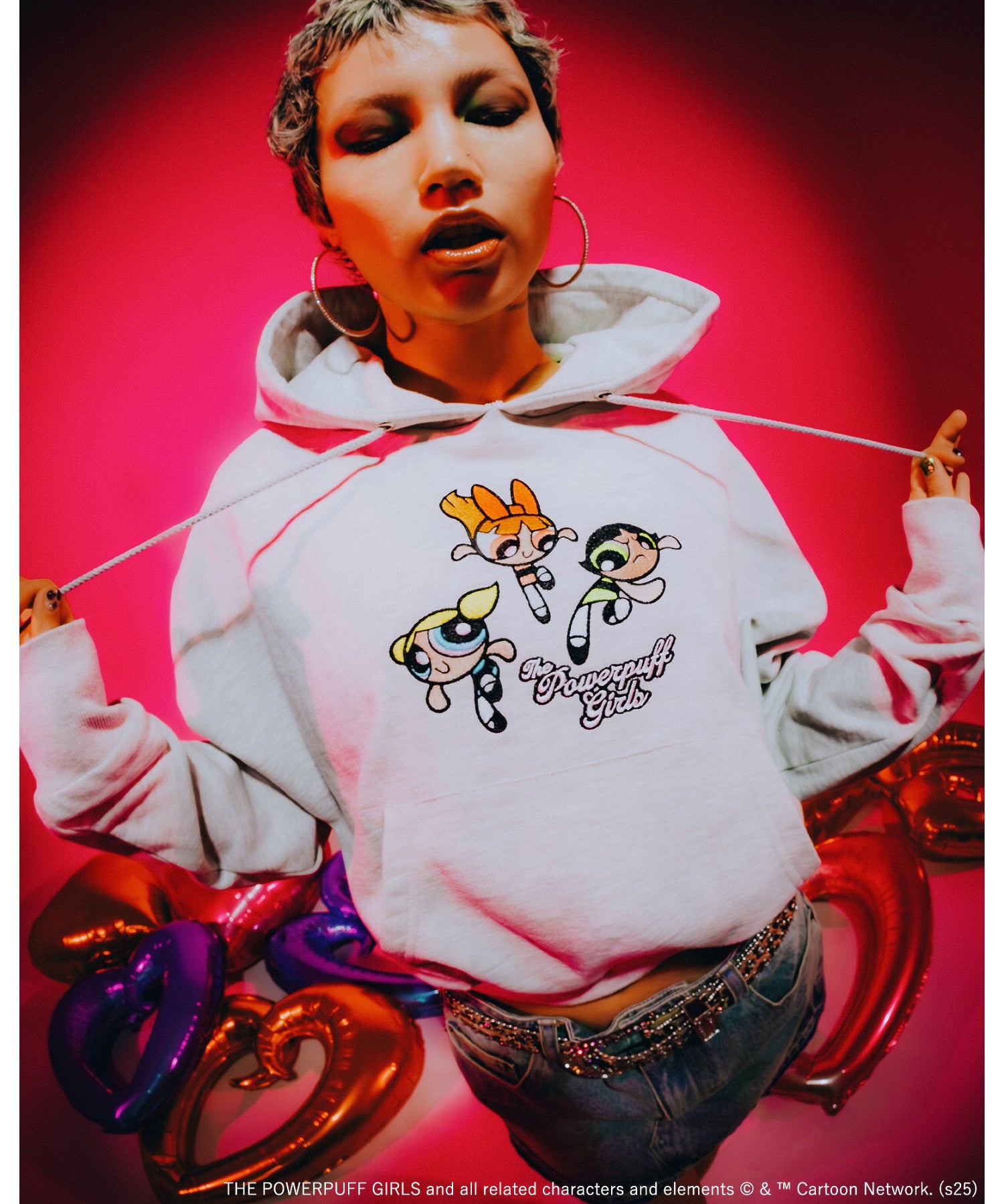 THE POWERPUFF GIRLS × X-girl SWEAT HOODIE