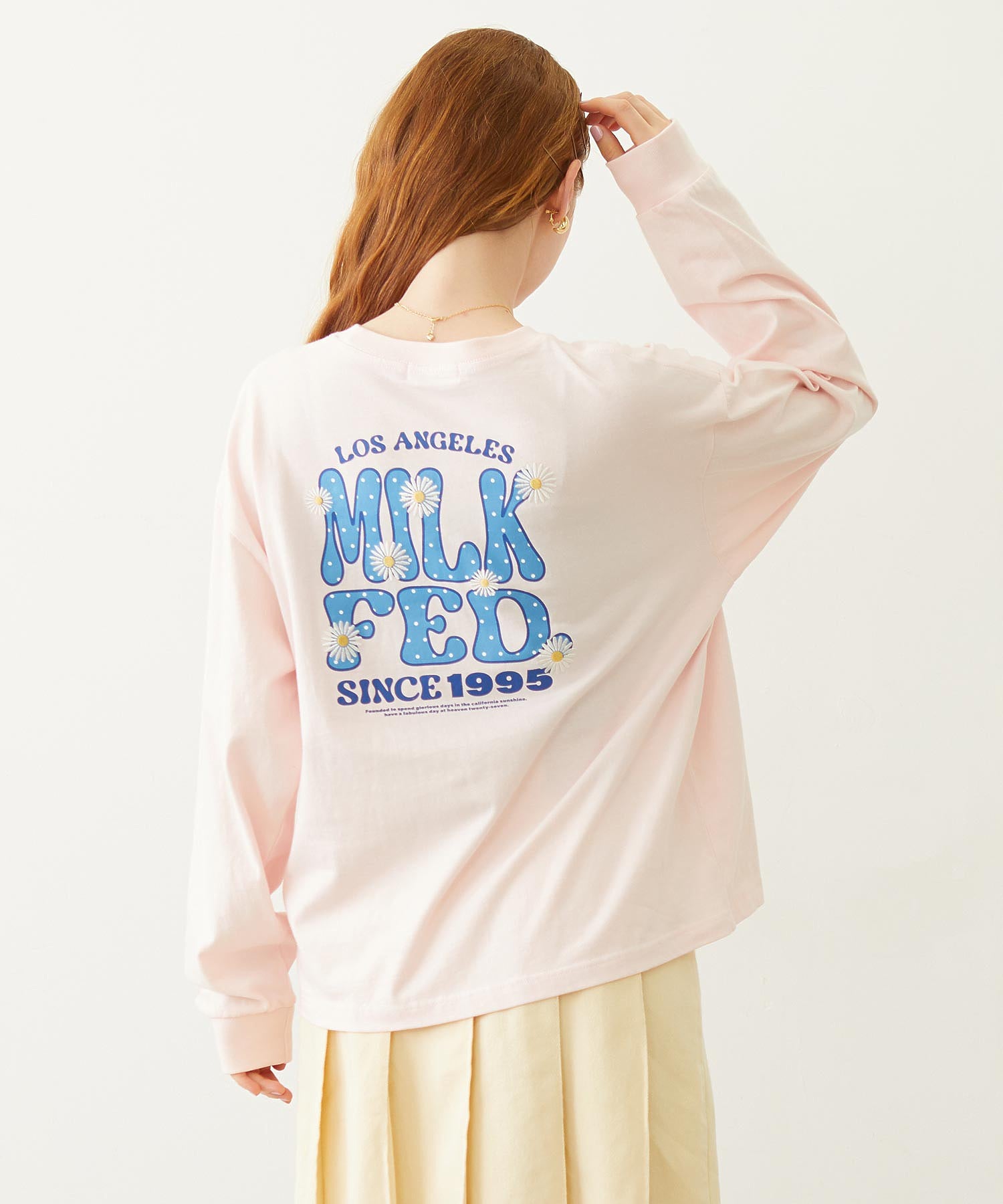 FLOWER DOT PATTERN LOGO WIDE L/S TEE