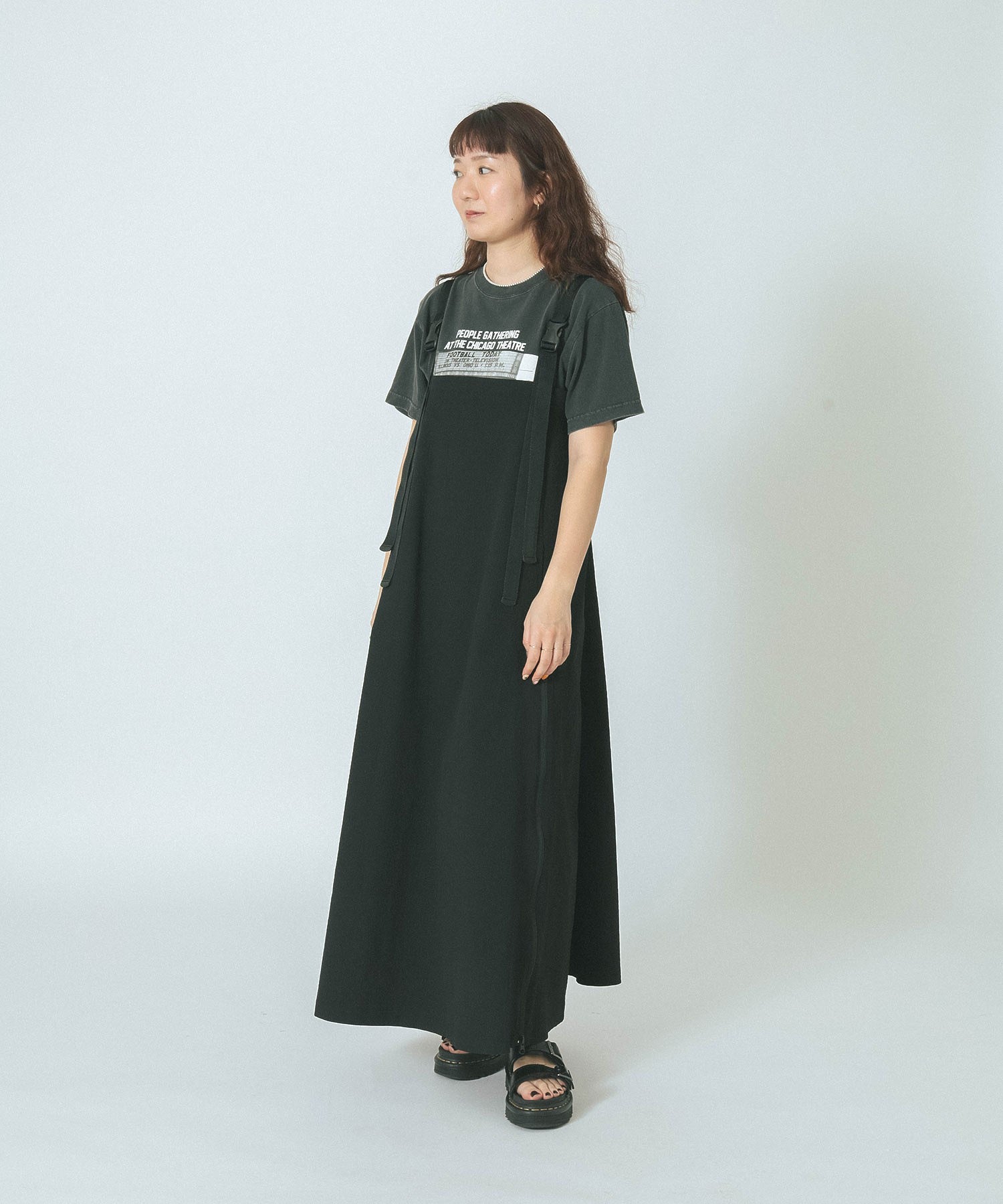 THOUSAND MILExGENE HEAVENS/ZIP FRONT SUSPENDER JUMPER SKIRT DRESS