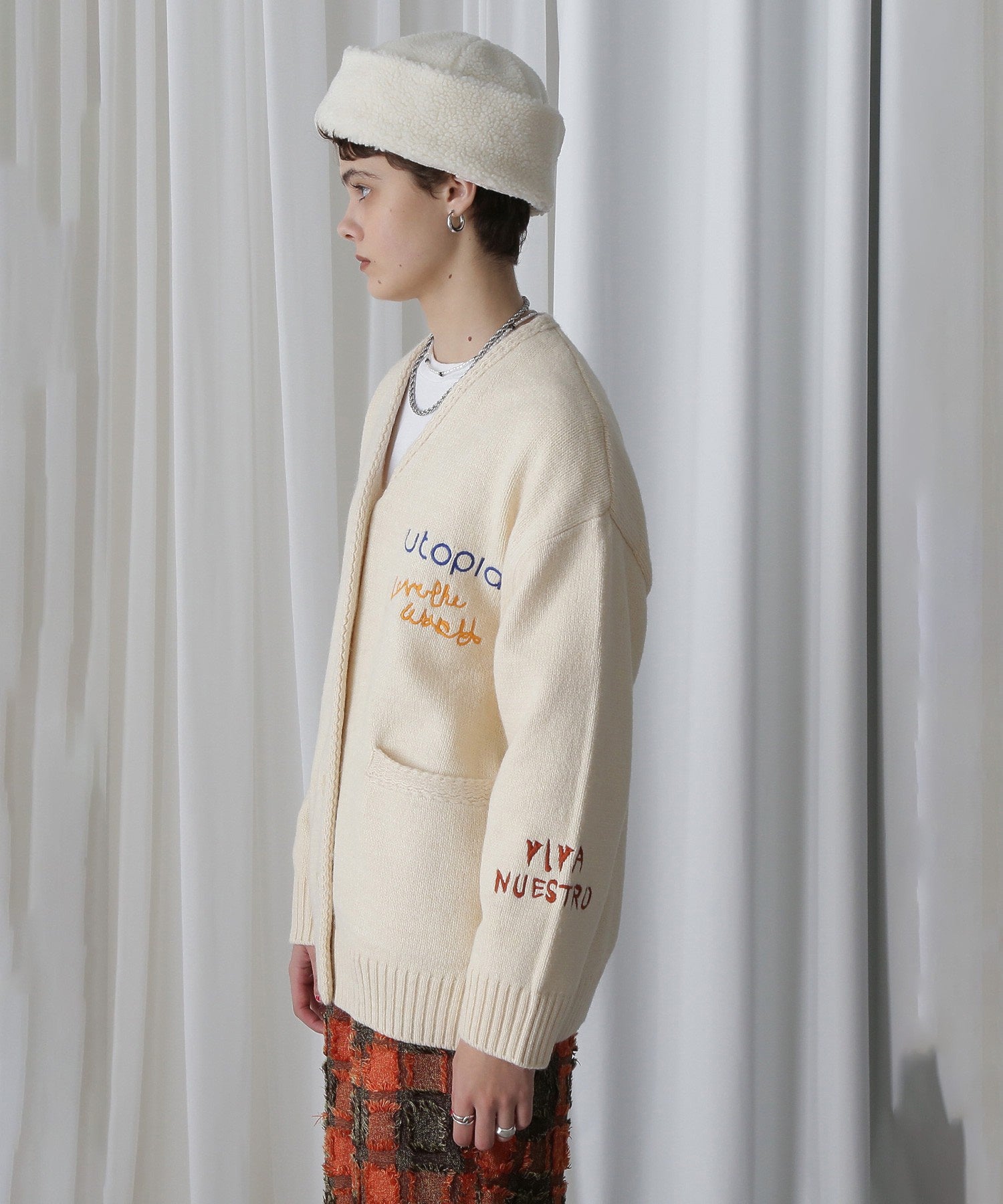 GENE HEAVENS/エンブロイダリー カレッジニットカーディガン