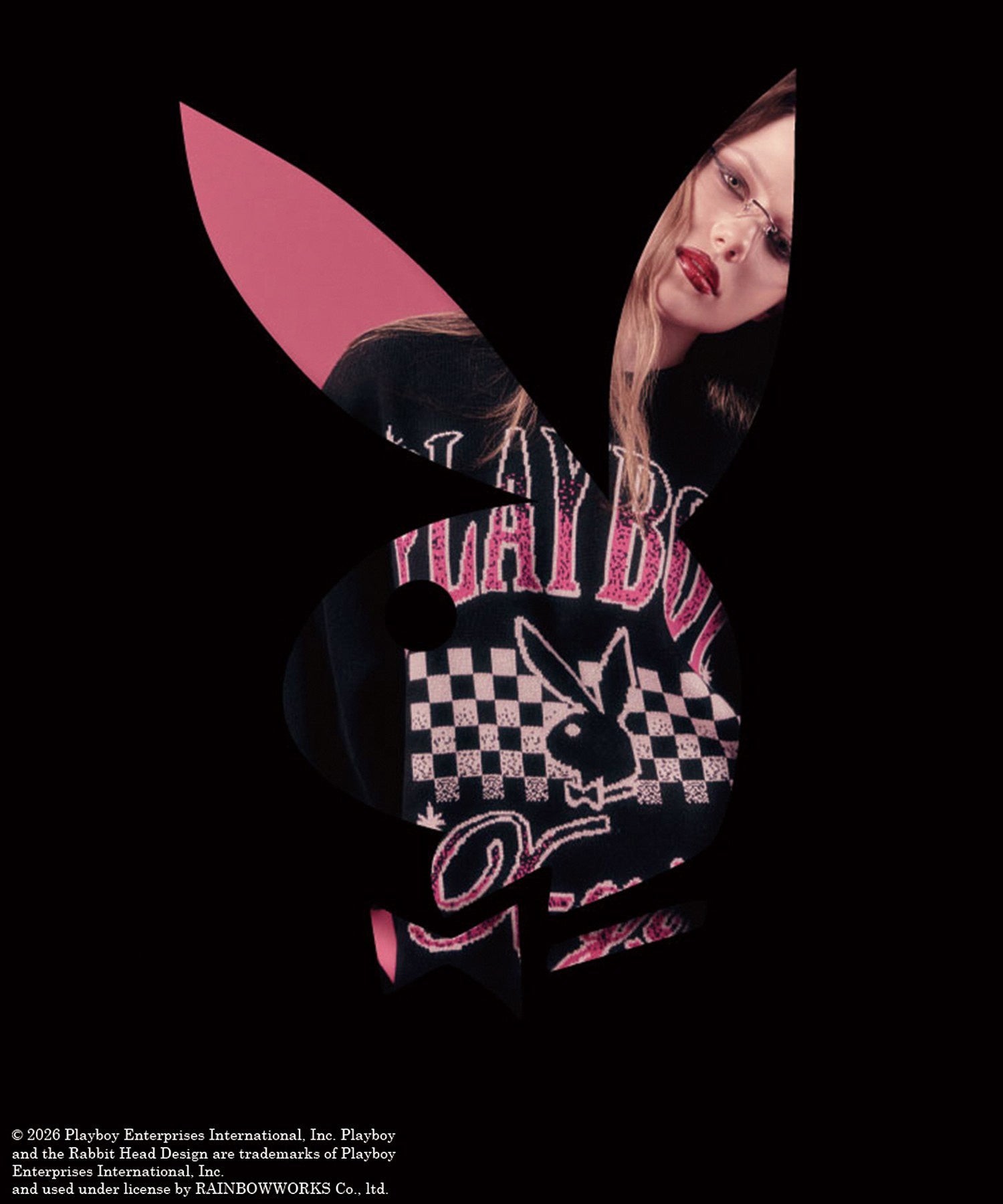 PLAYBOY × X-girl JACQUARD KNIT TOP