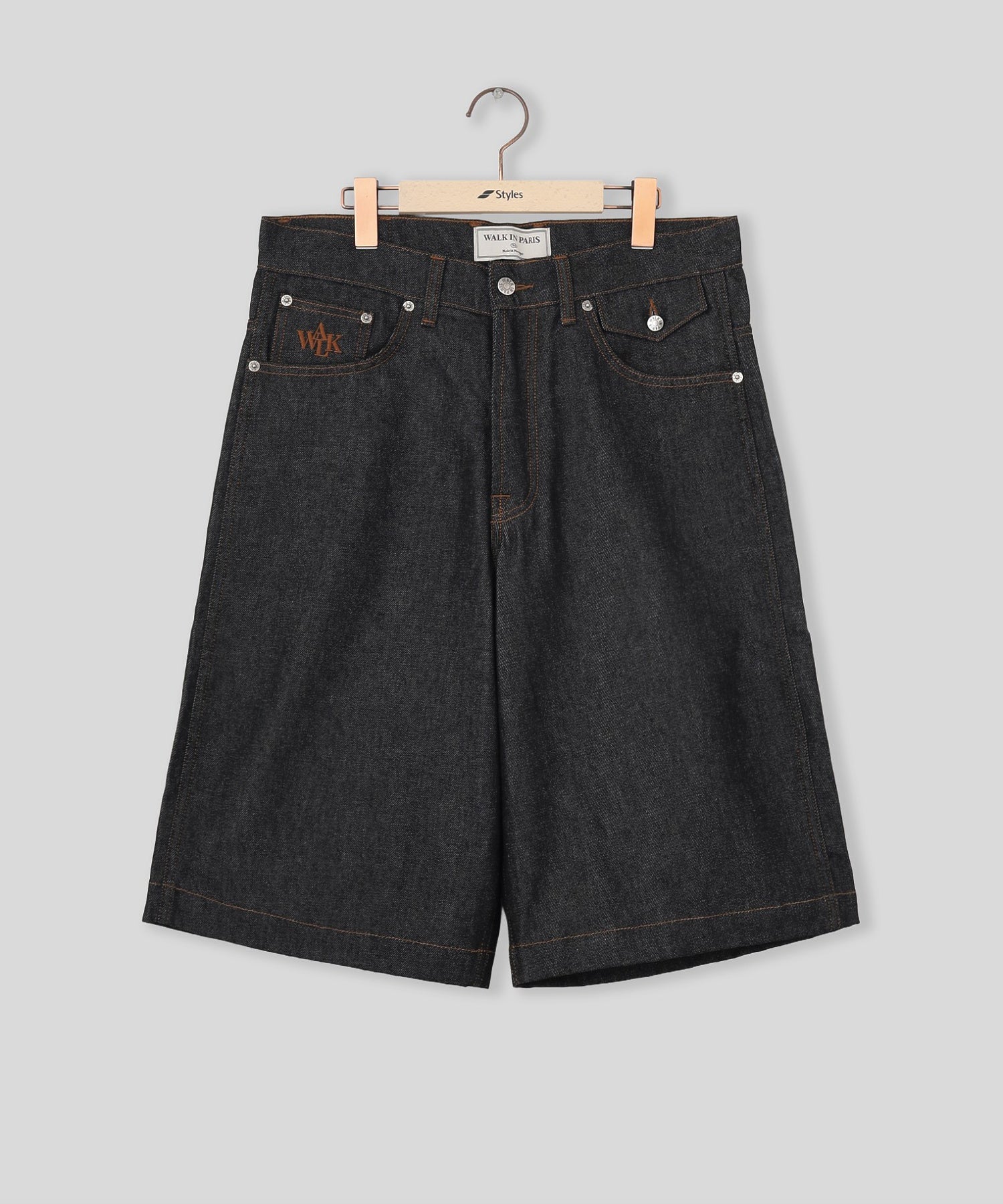 WALK IN PARIS/ウォーキンパリス/Raw denim baggy shorts