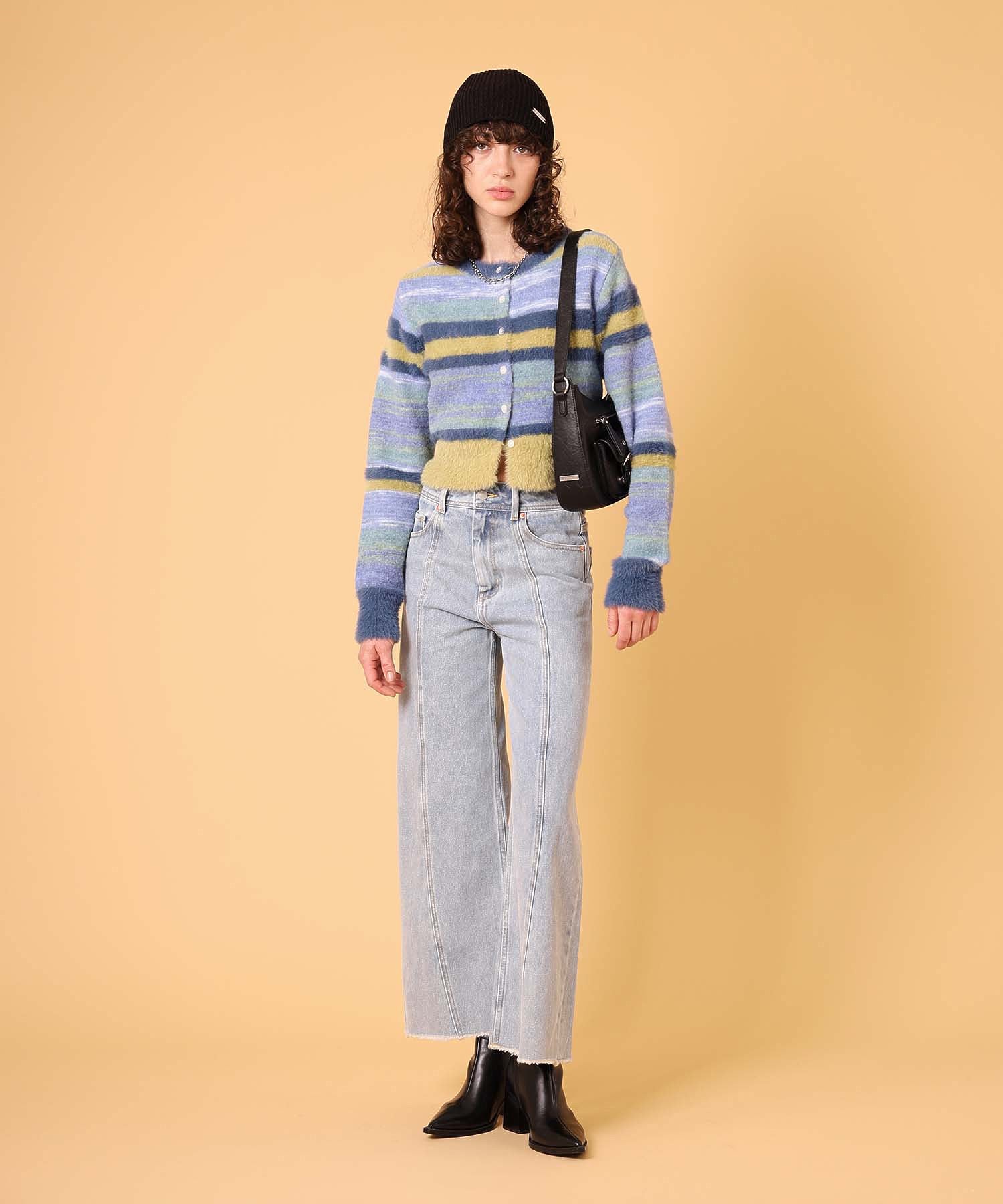 マルチボーダーシャギーカーディガン