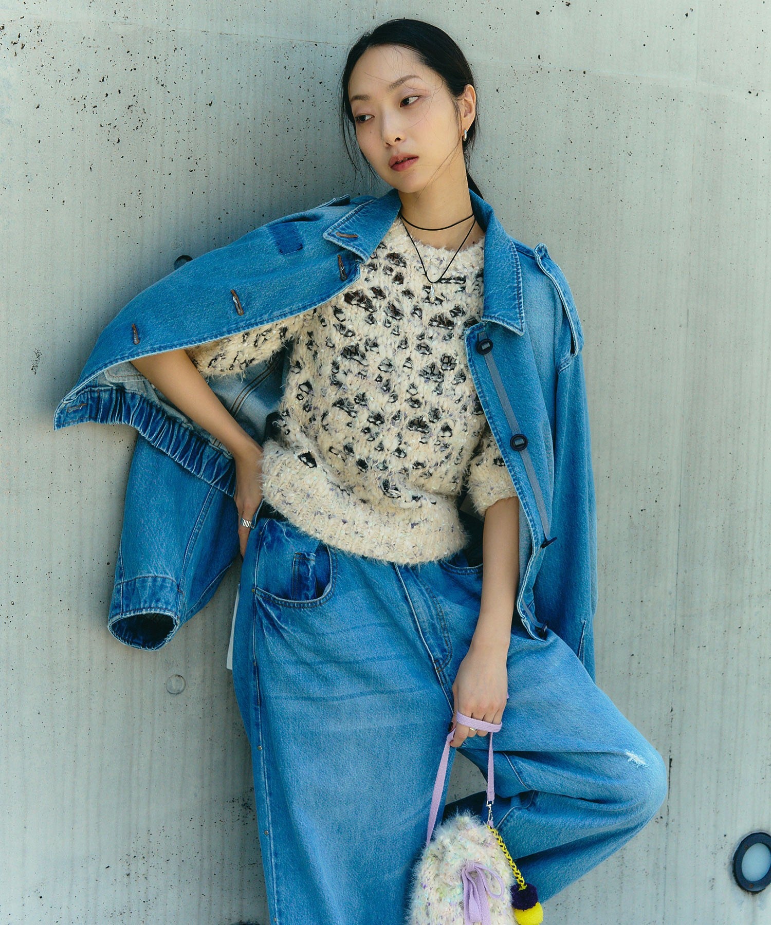 mici/SHORT SLEEVE KNIT TOP