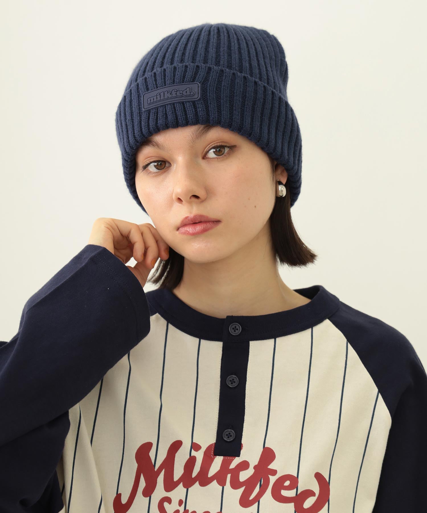 RUBBER PATCH KNIT CAP