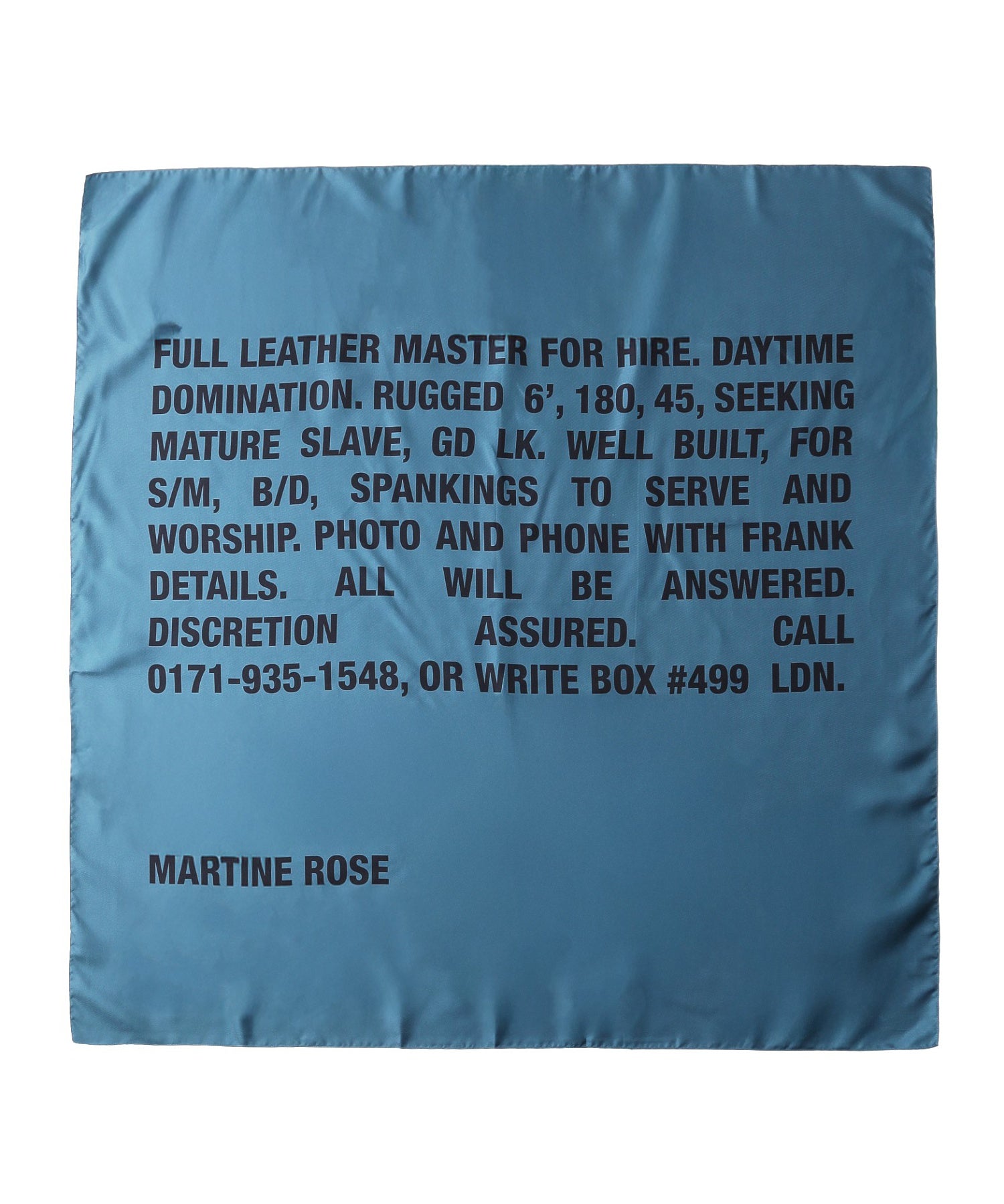 MARTINE ROSE/マーティン ローズ/CLASSIFIED SCARF 1230WF08