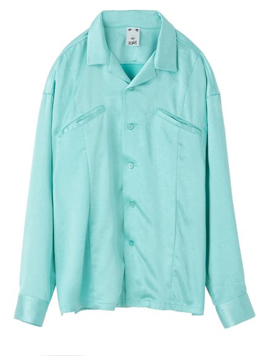 SATIN OPEN COLLAR SHIRT X-girl