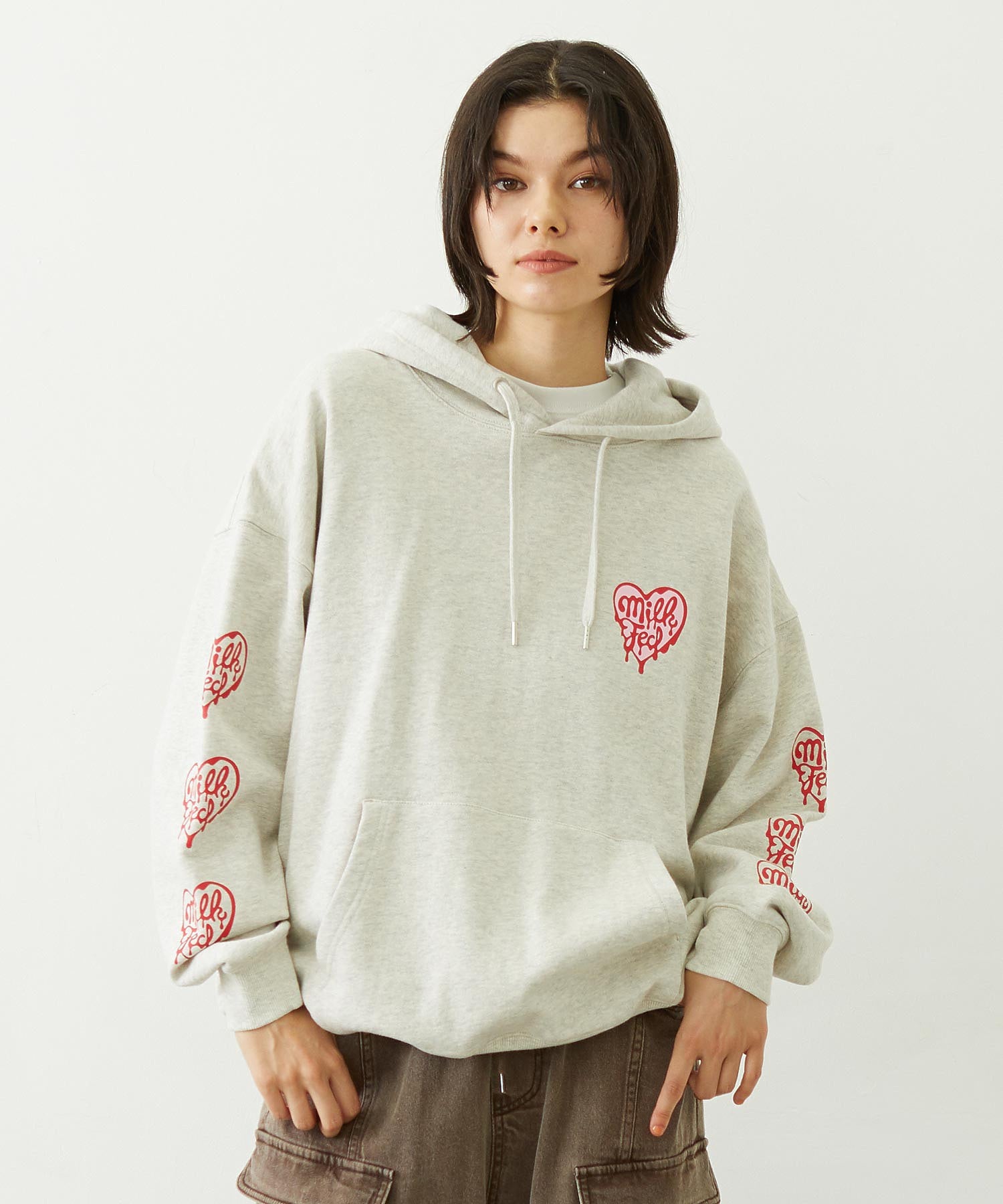 MELTY HEART WIDE HOODIE SWEAT