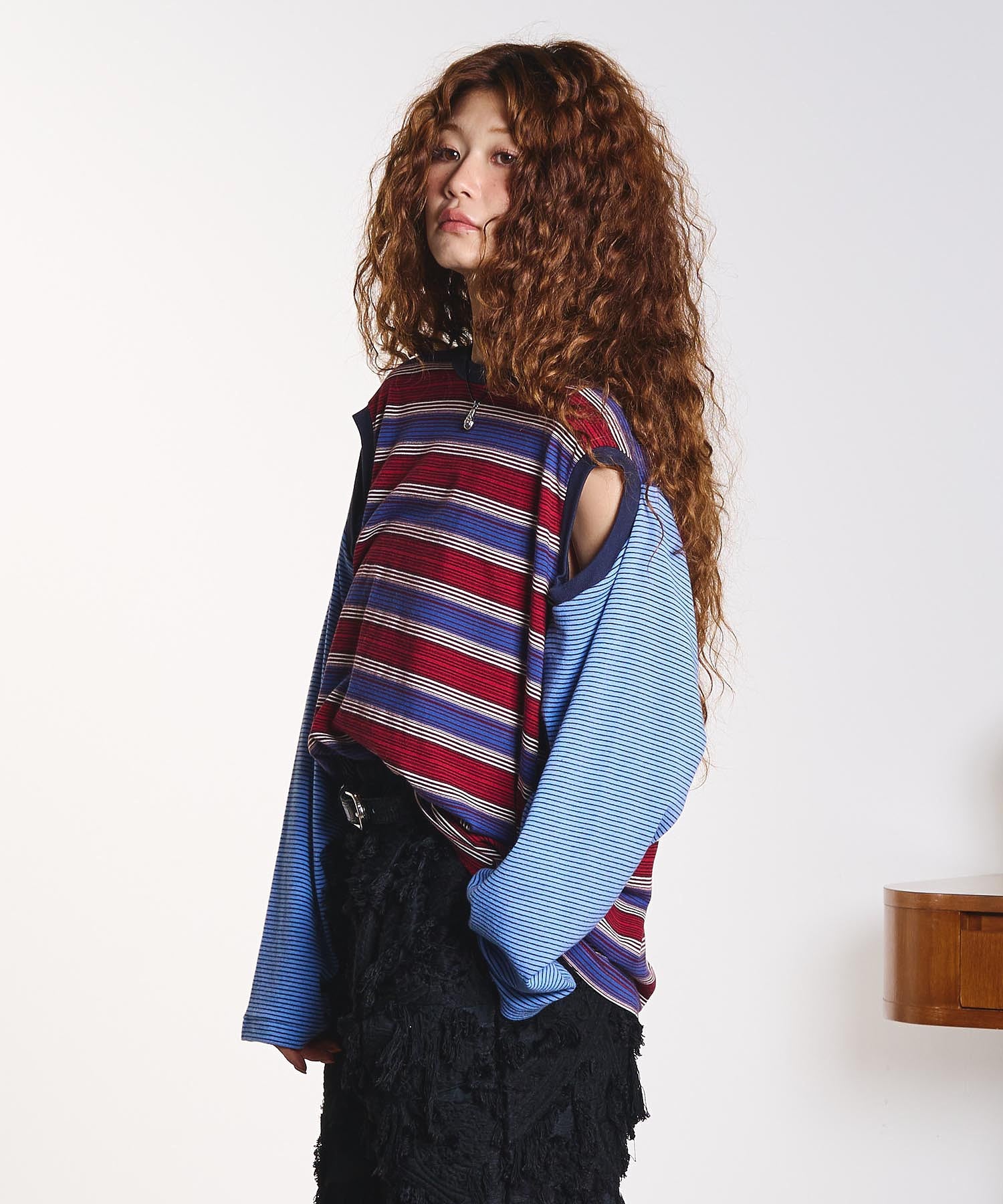 CREOLME/MULTI STRIPE L/S TEE