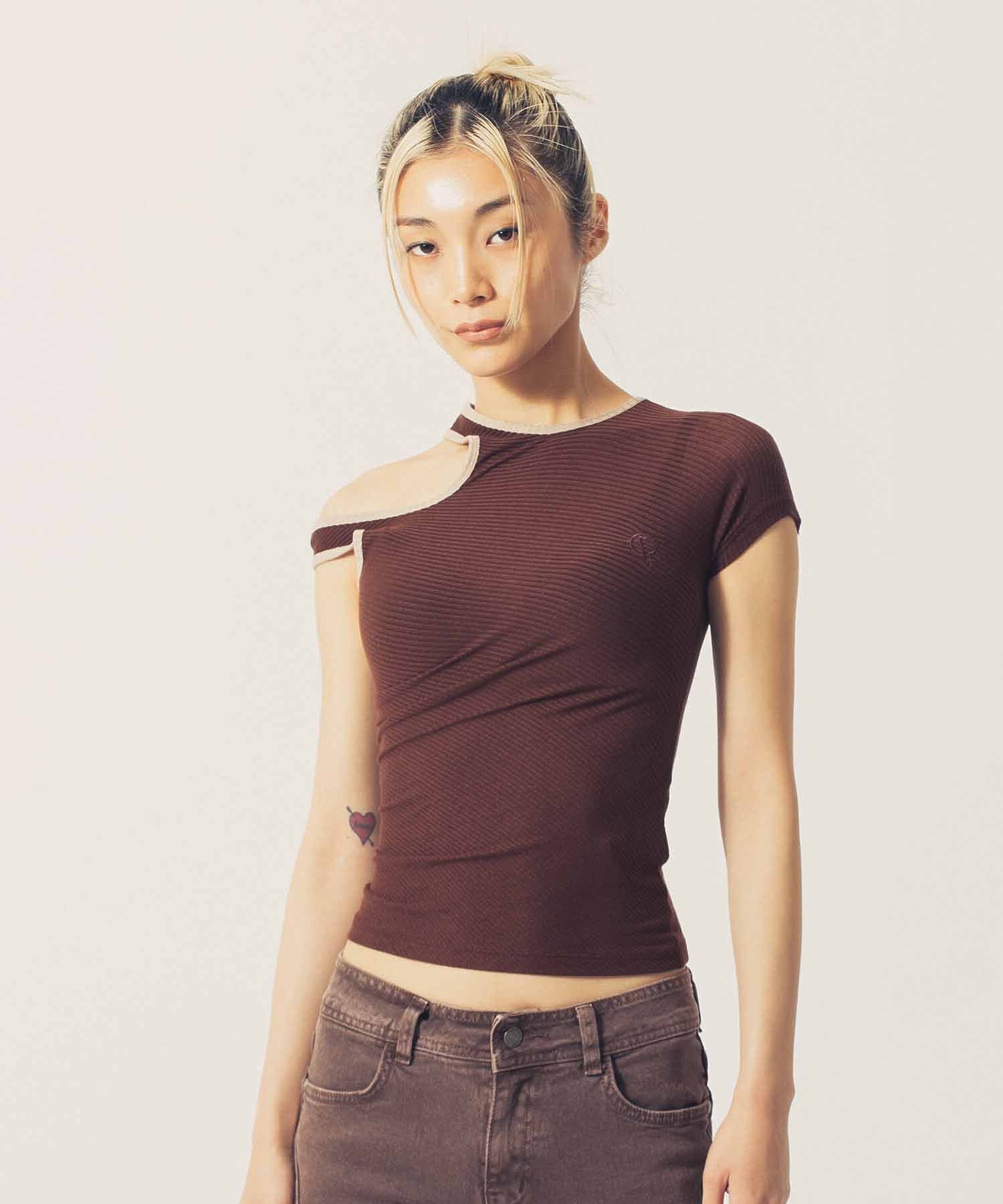 THE OPEN PRODUCT /ザオープンプロダクト/ ONE SHOULDER CUT-OUT TOP GTO222TS007
