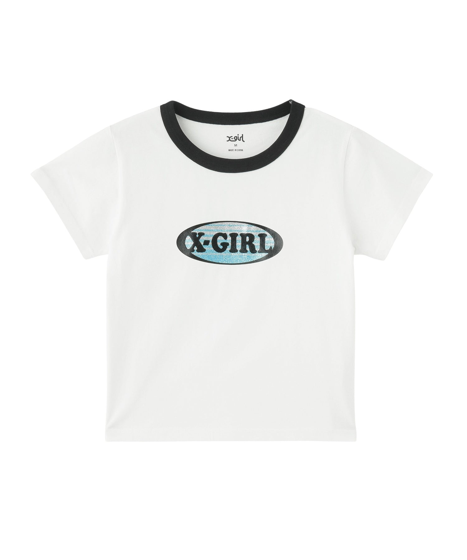 GRADATION GLITTER OVAL LOGO S/S BABY TEE