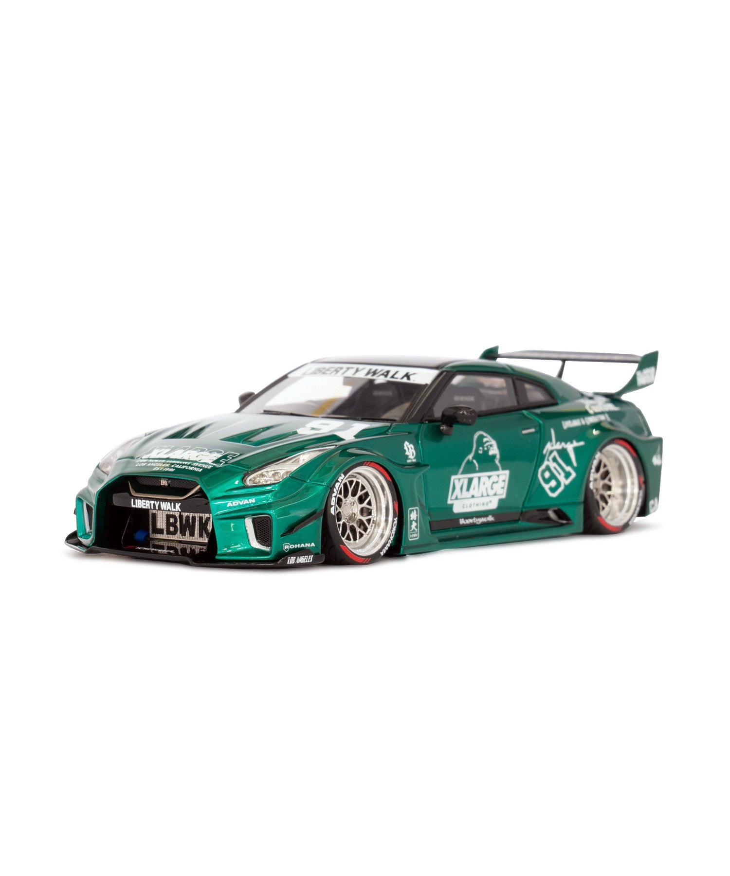 XLARGE×LIBERTY WALK 1/43 MakeUP LB Shiulette WORKS GT GTR GREEN