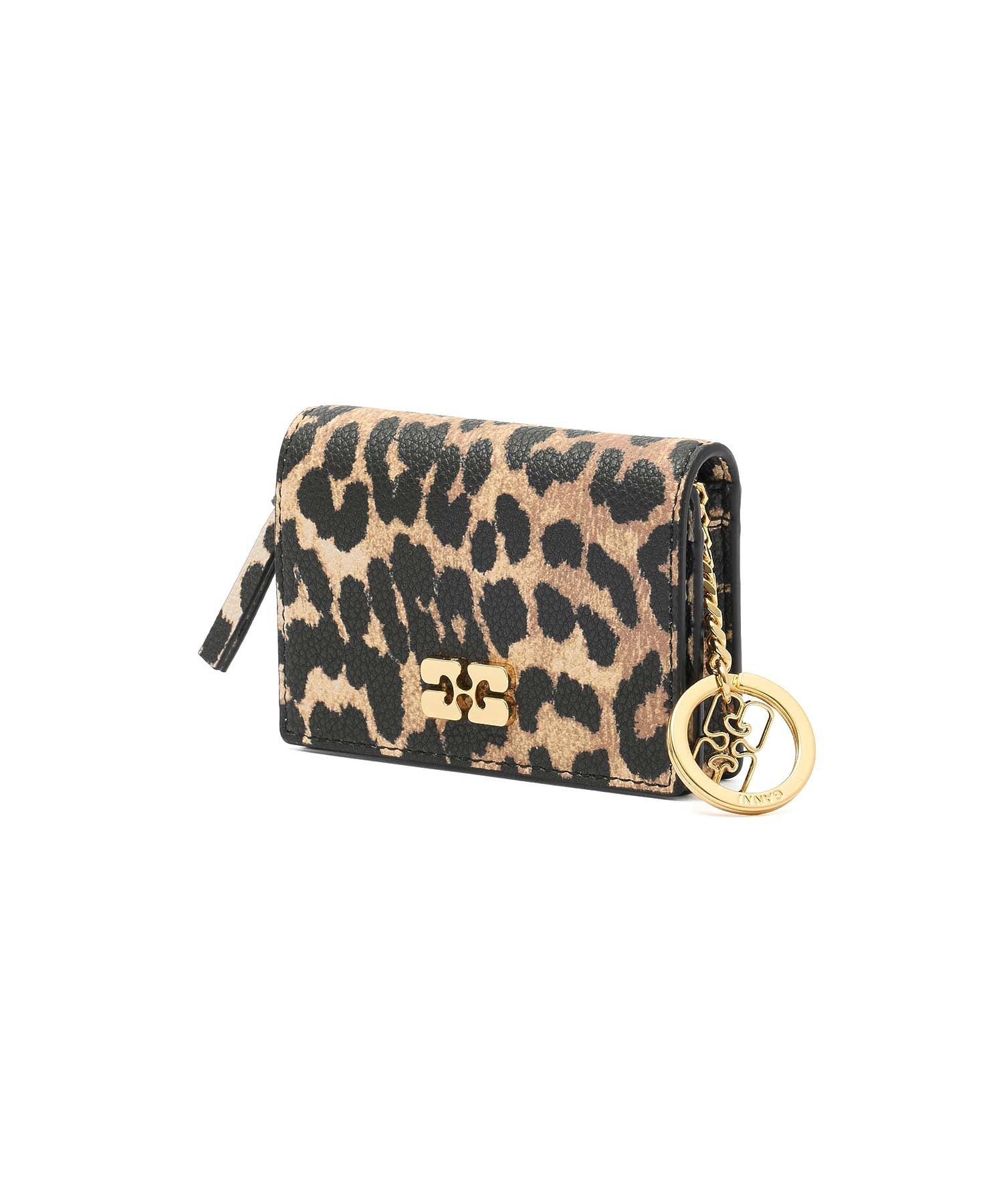 GANNI/BOU CARD HOLDER WITH FLAP PRINTED GRAINED