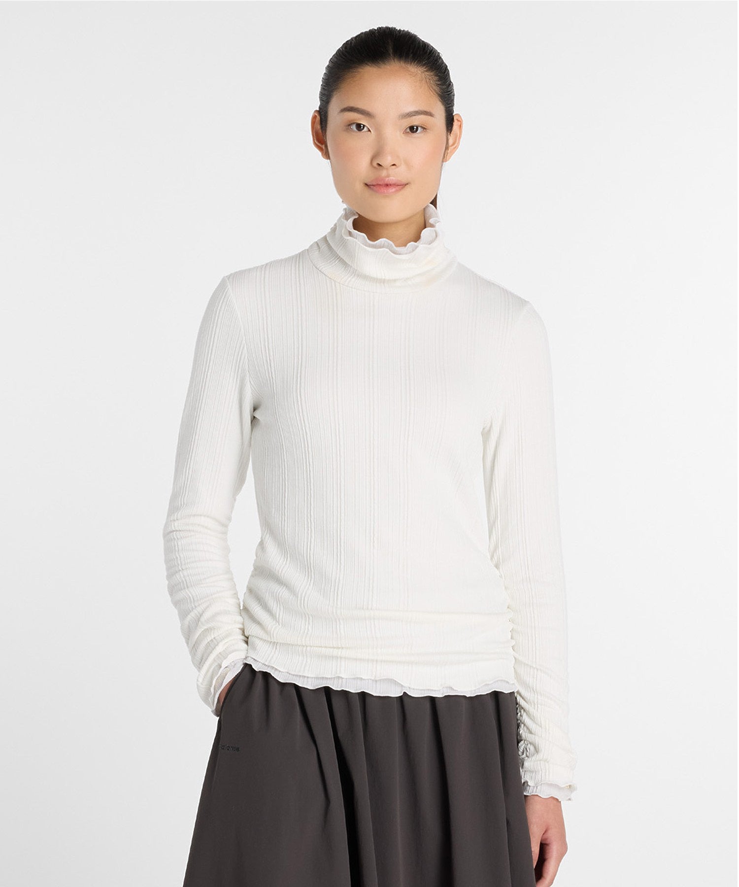 NEW BALANCE/ニューバランス/W NB Grey COLOR BLOCK L/S TOP WT61O1JA